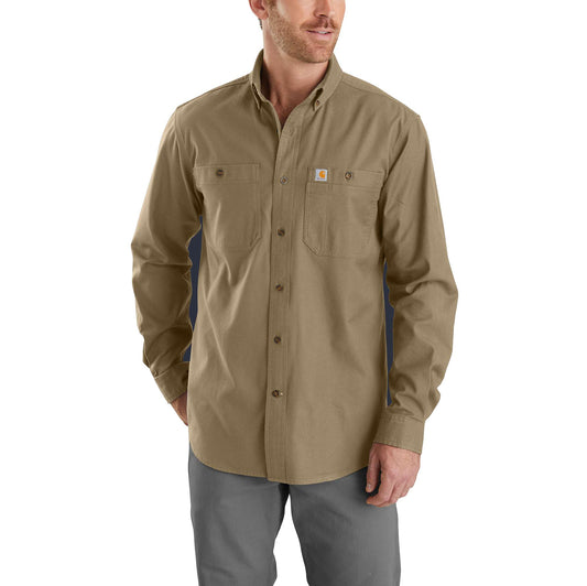 Rugged Flex Relaxed Fit Midweight Canvas Long-Sleeve Shirt