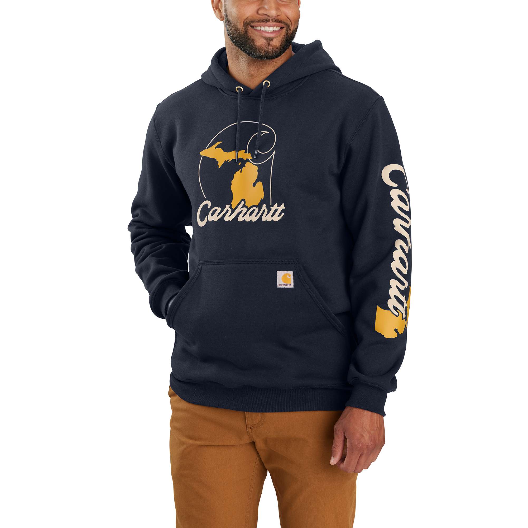 か*ず様 Carhartt Michigan M Loose Fit Midweight Michigan Graphic Sweatshirt | Carhartt Reworked