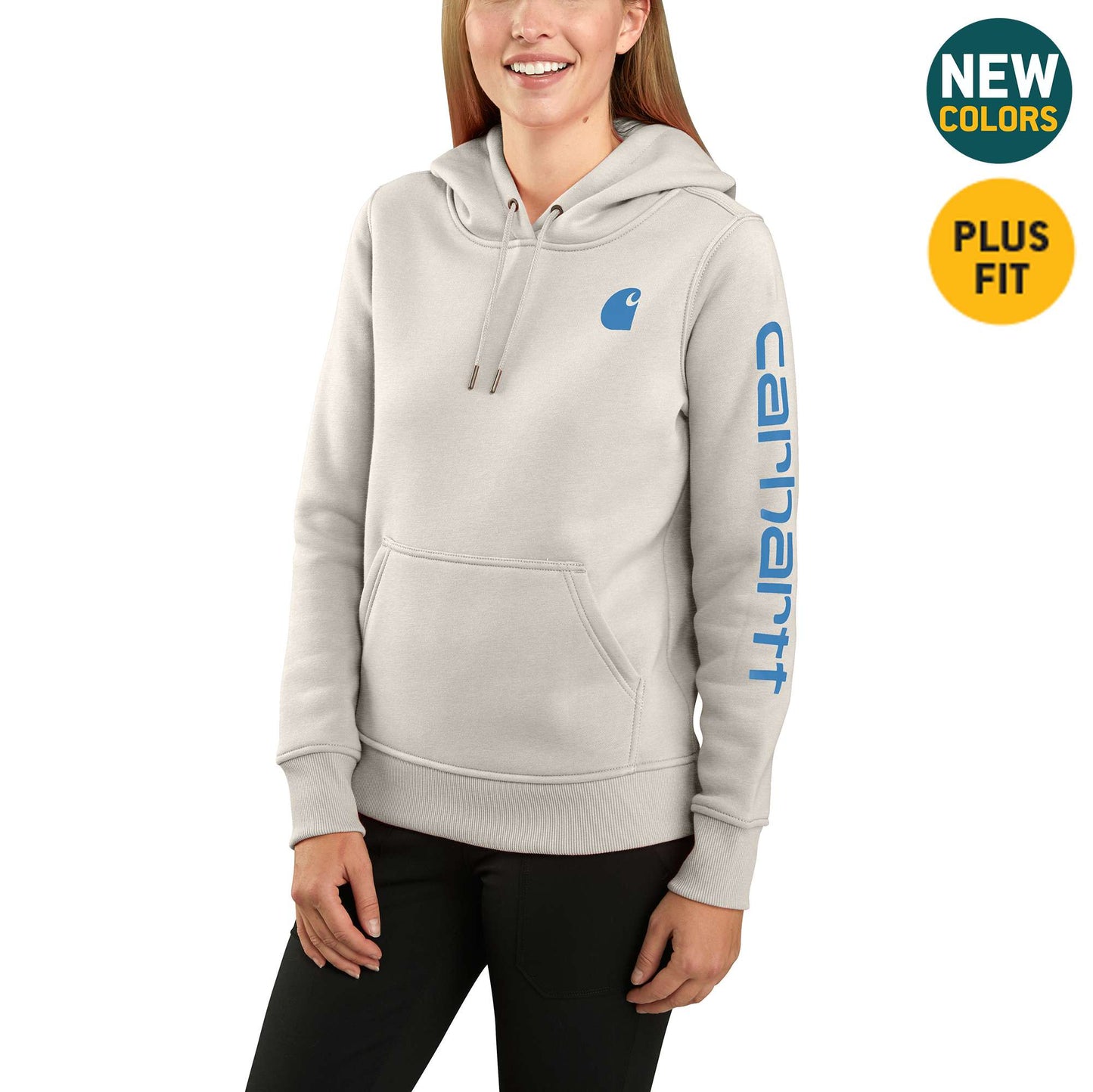 Women's Relaxed Fit Midweight Logo Sleeve Graphic Hoodie