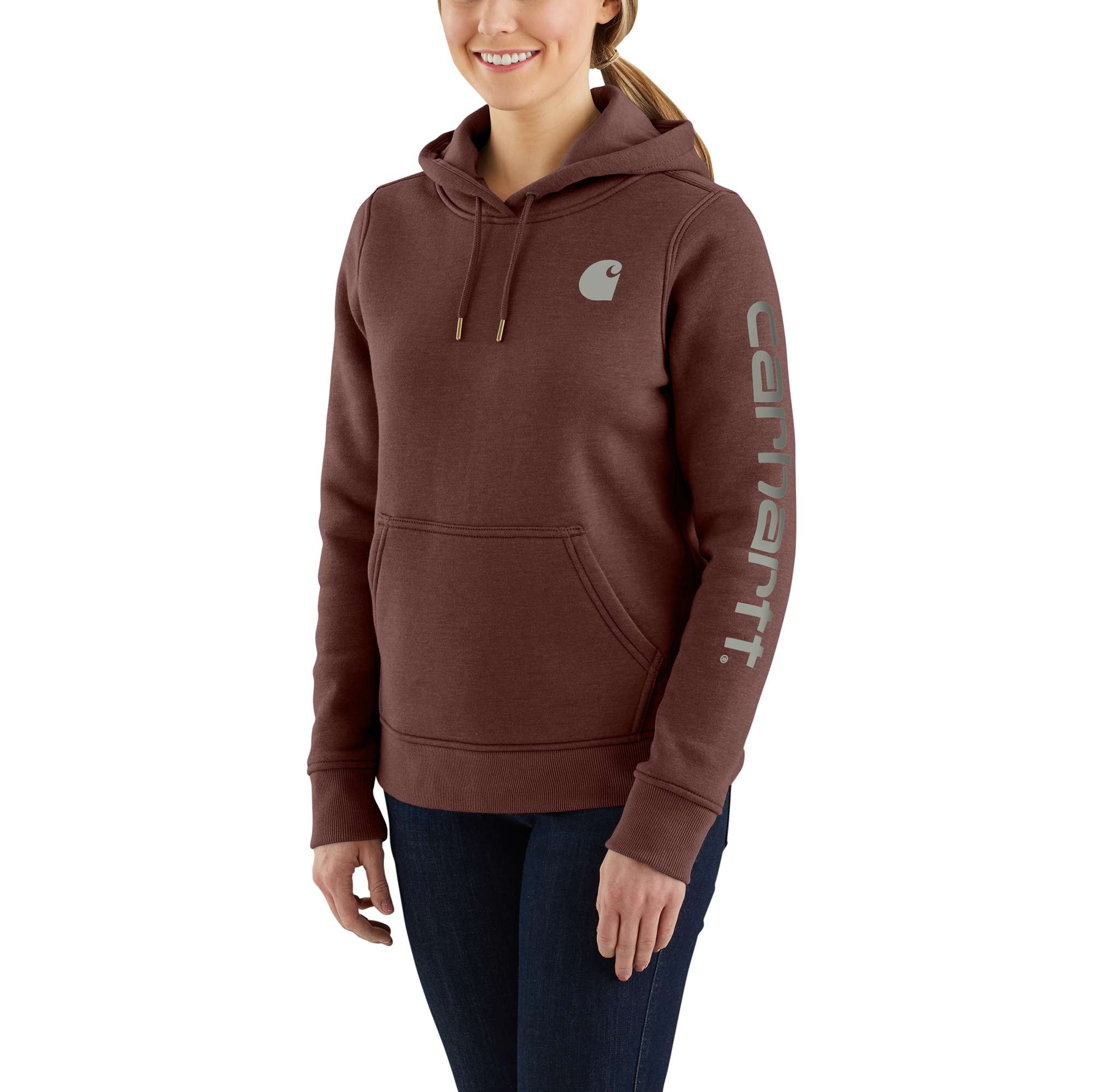 Women's Relaxed Fit Midweight Logo Sleeve Graphic Sweatshirt Carhartt
