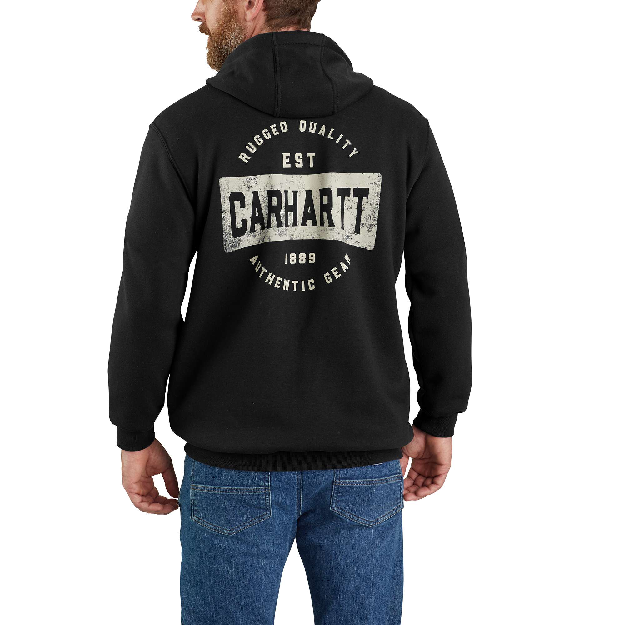 Loose Fit Midweight Full-Zip Hooded Authentic Gear Graphic Sweatshirt