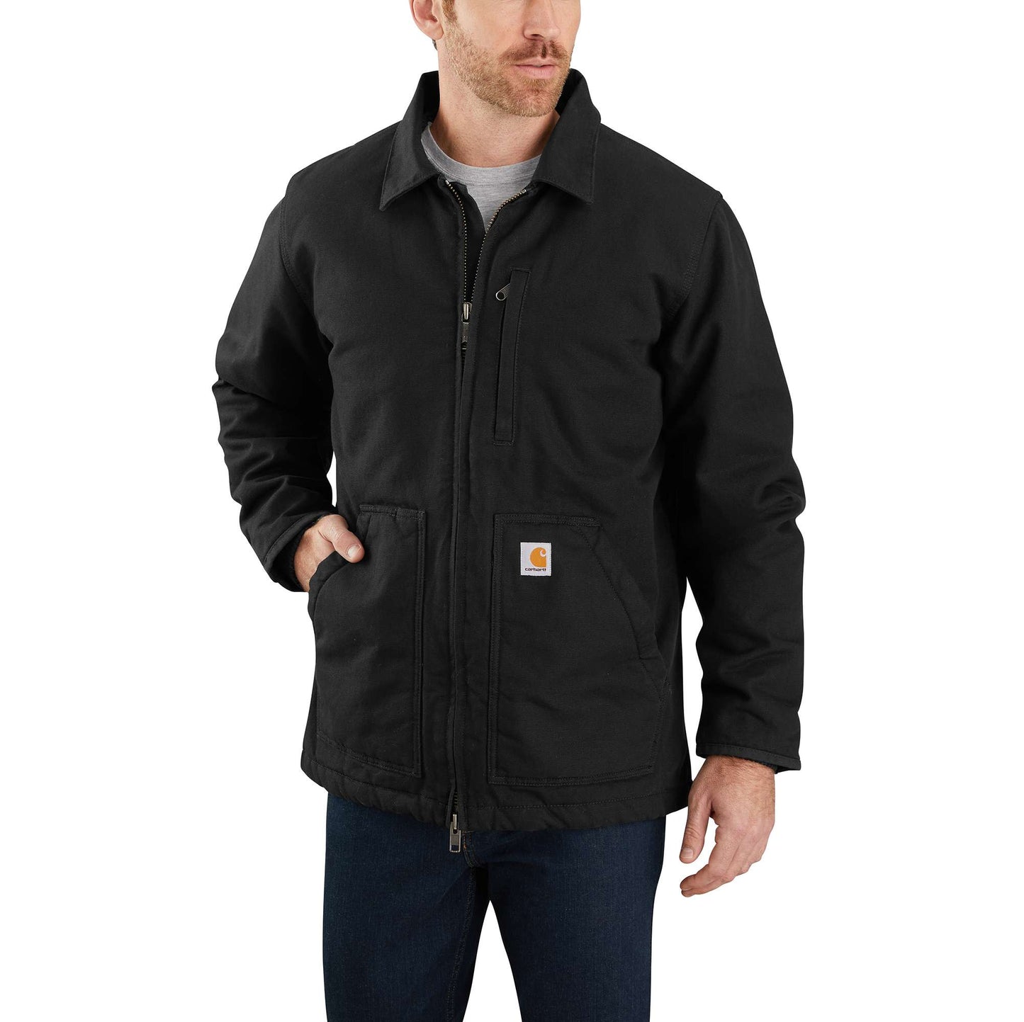 Men's Sherpa-Lined Field Jacket - Loose Fit - Washed Duck - 2 Warmest Rating