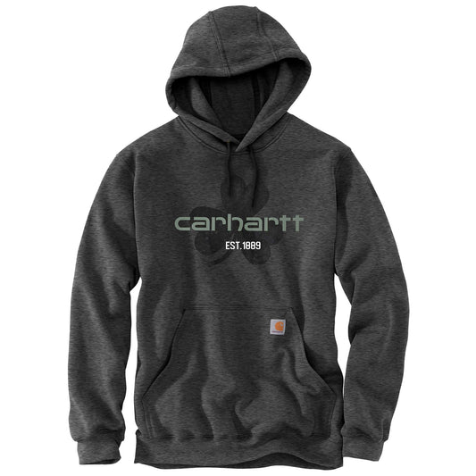 Loose Fit Midweight Hooded Shamrock Graphic Sweatshirt