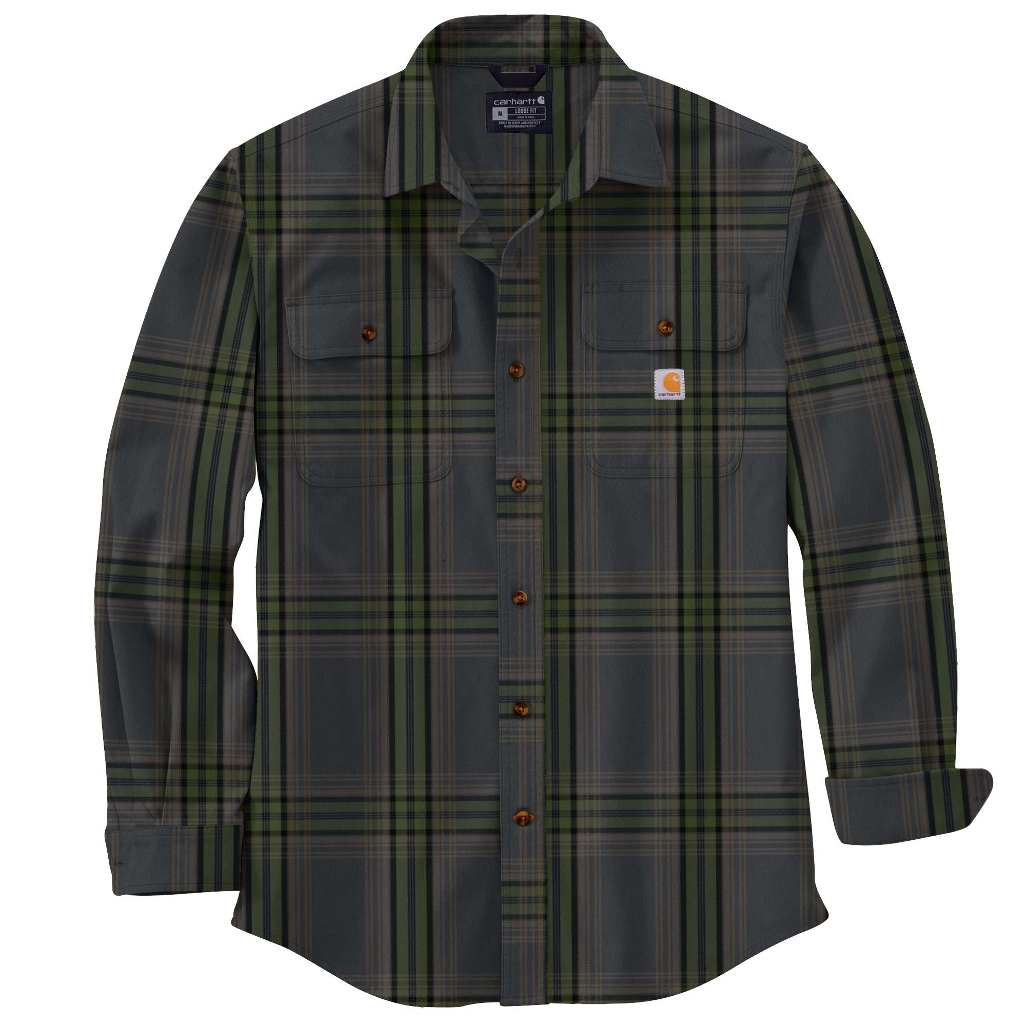 Loose Fit Heavyweight Flannel Long-Sleeve Plaid Shirt | Carhartt