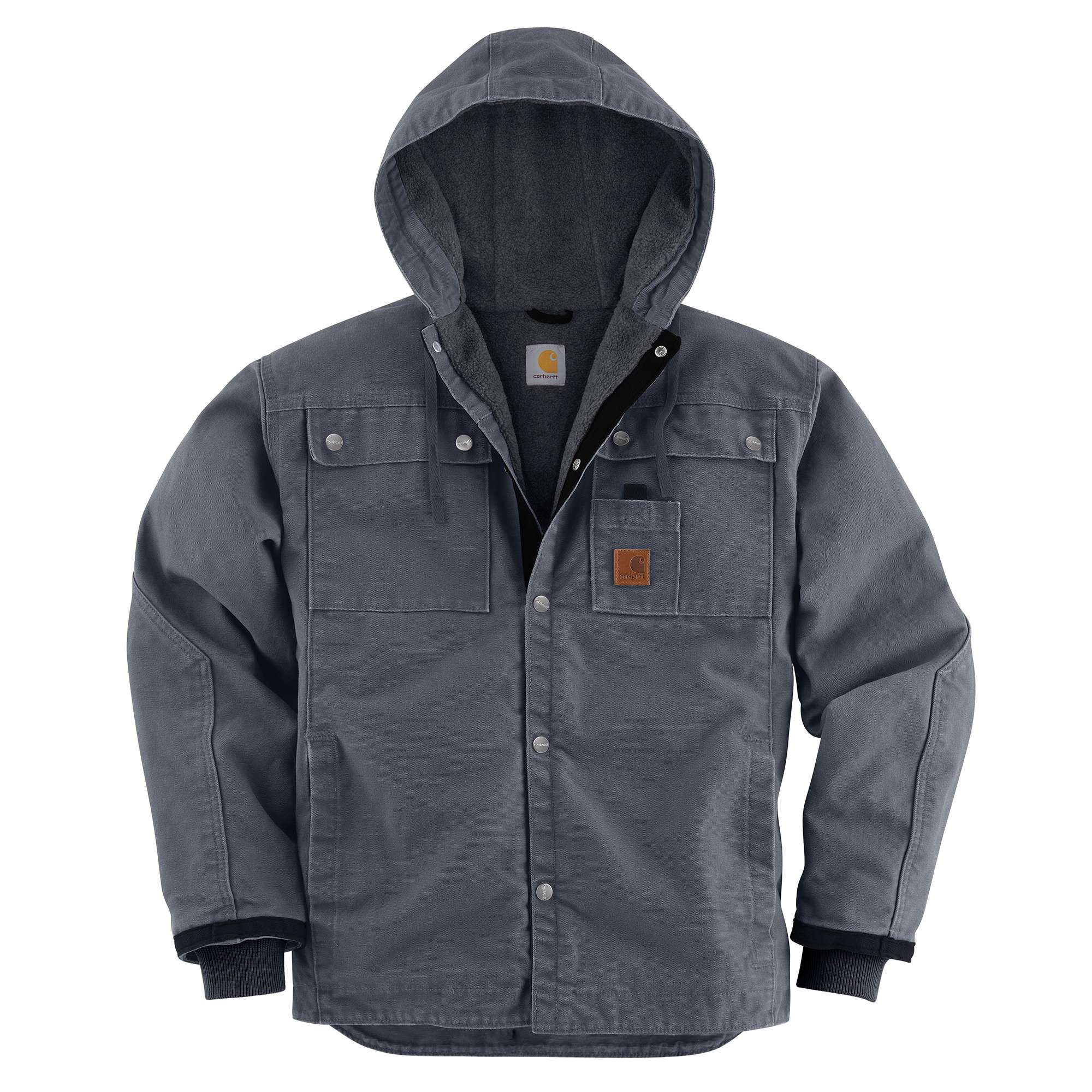 Sandstone Hooded Multi-Pocket Jacket/Sherpa Lined | Carhartt Reworked