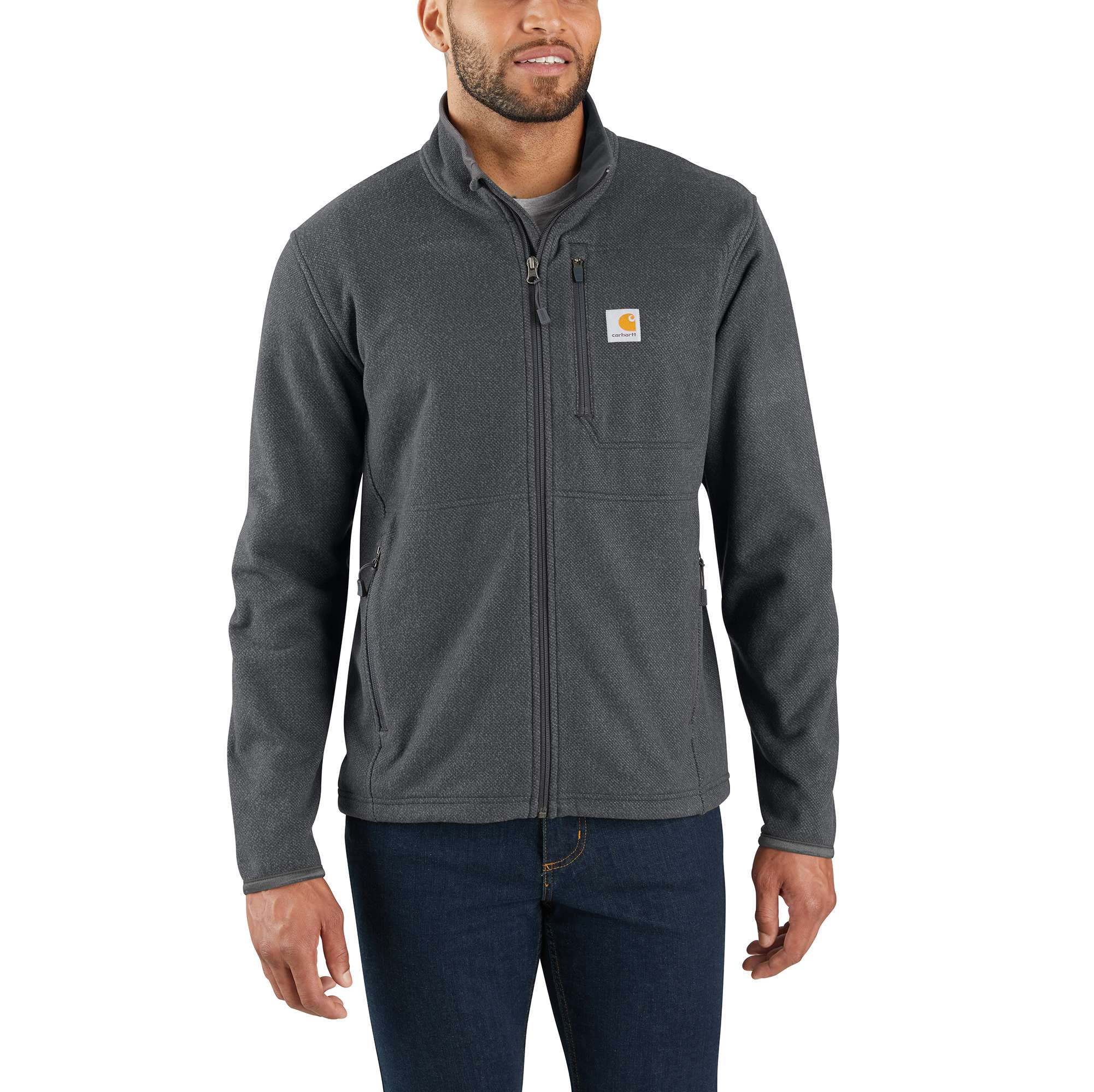 NEW Carhartt Men's fashion Dalton Full Zip Fleece Jacket Size Small Gray