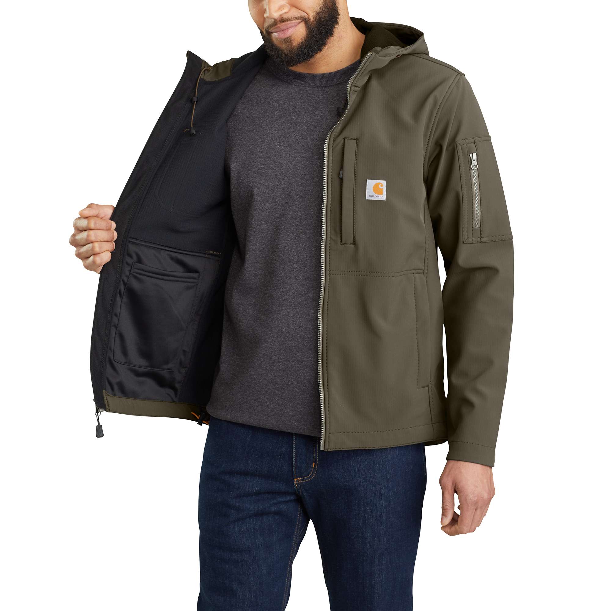 Rain Defender® Relaxed Fit Midweight Softshell Hooded Jacket