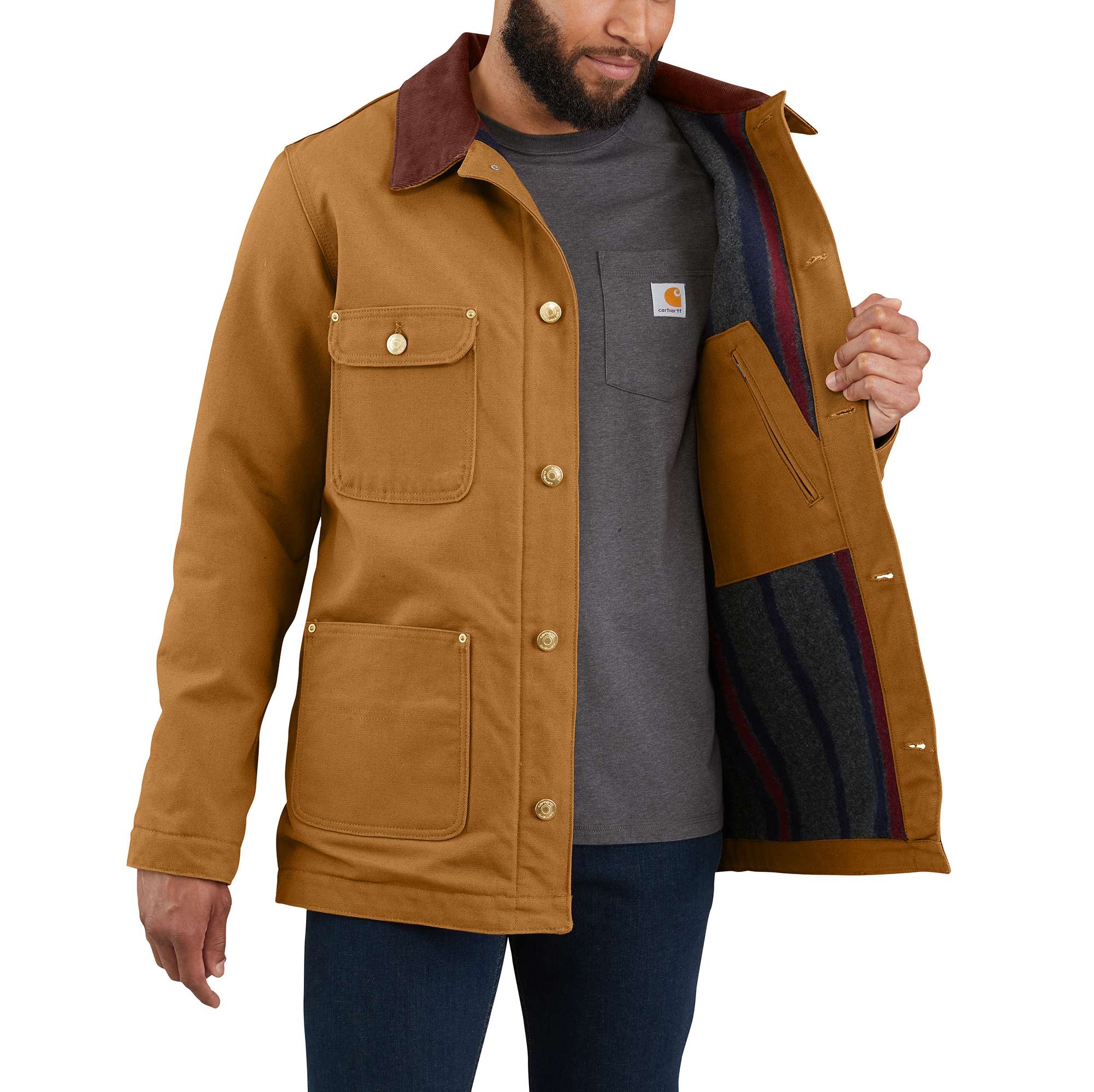 Loose Fit Firm Duck Blanket-Lined Chore Coat | Carhartt Reworked