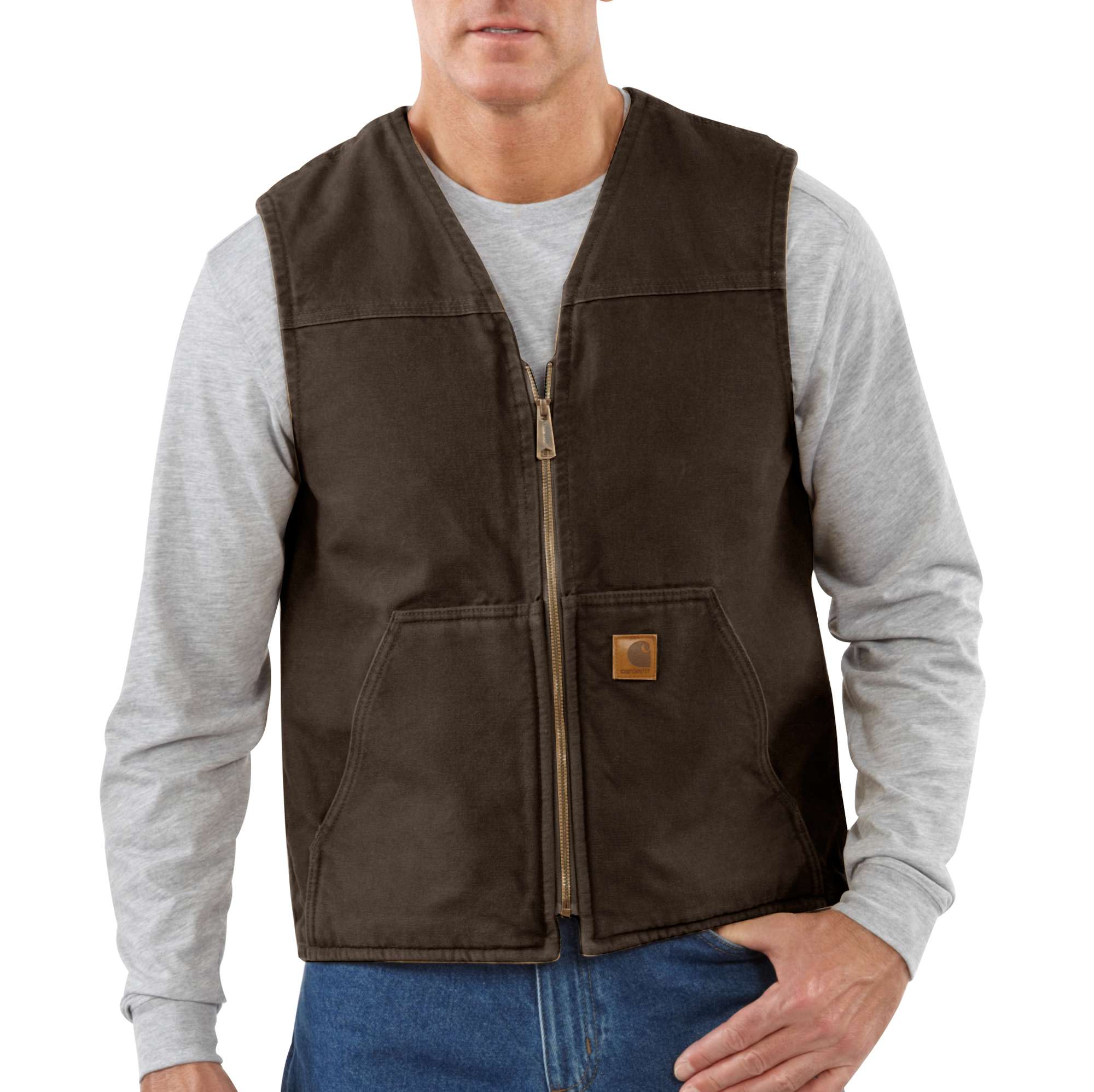 Sandstone Rugged Vest / Sherpa Lined | Carhartt Reworked