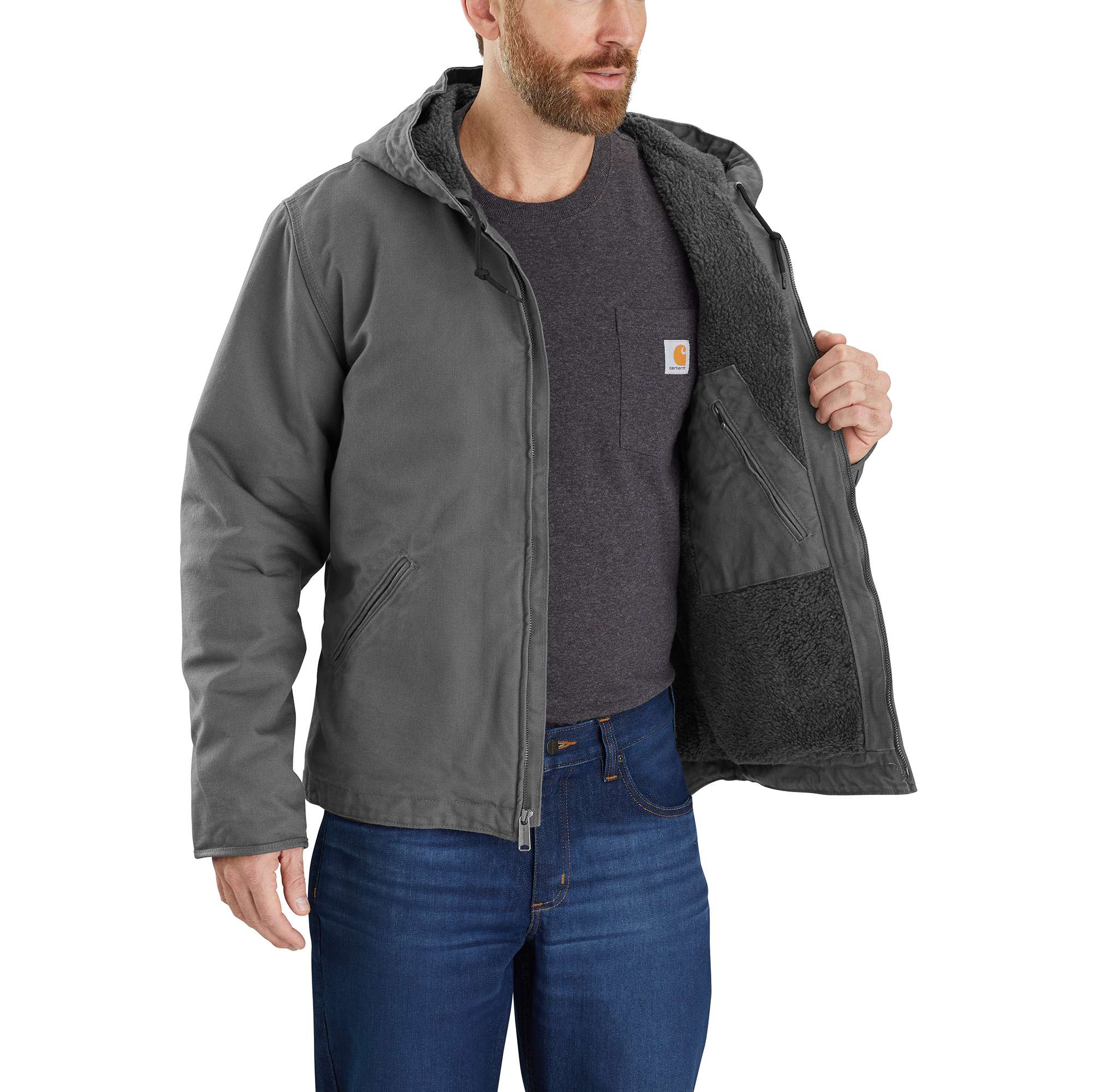 WASHED DUCK SHRPA JACKET シエラジャケット Men's Sherpa-Lined Jacket - Relaxed Fit - Washed Duck - 3