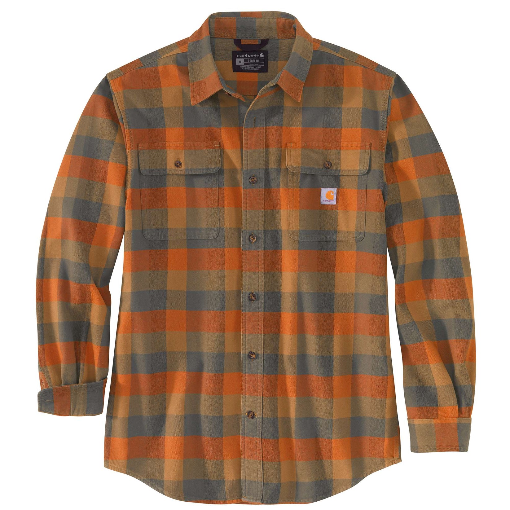 Loose Fit Heavyweight Flannel Long Sleeve Plaid Shirt Carhartt Reworked loose-fit-heavyweight-flannel-long-sleeve-plaid-shirt-carhartt-reworked