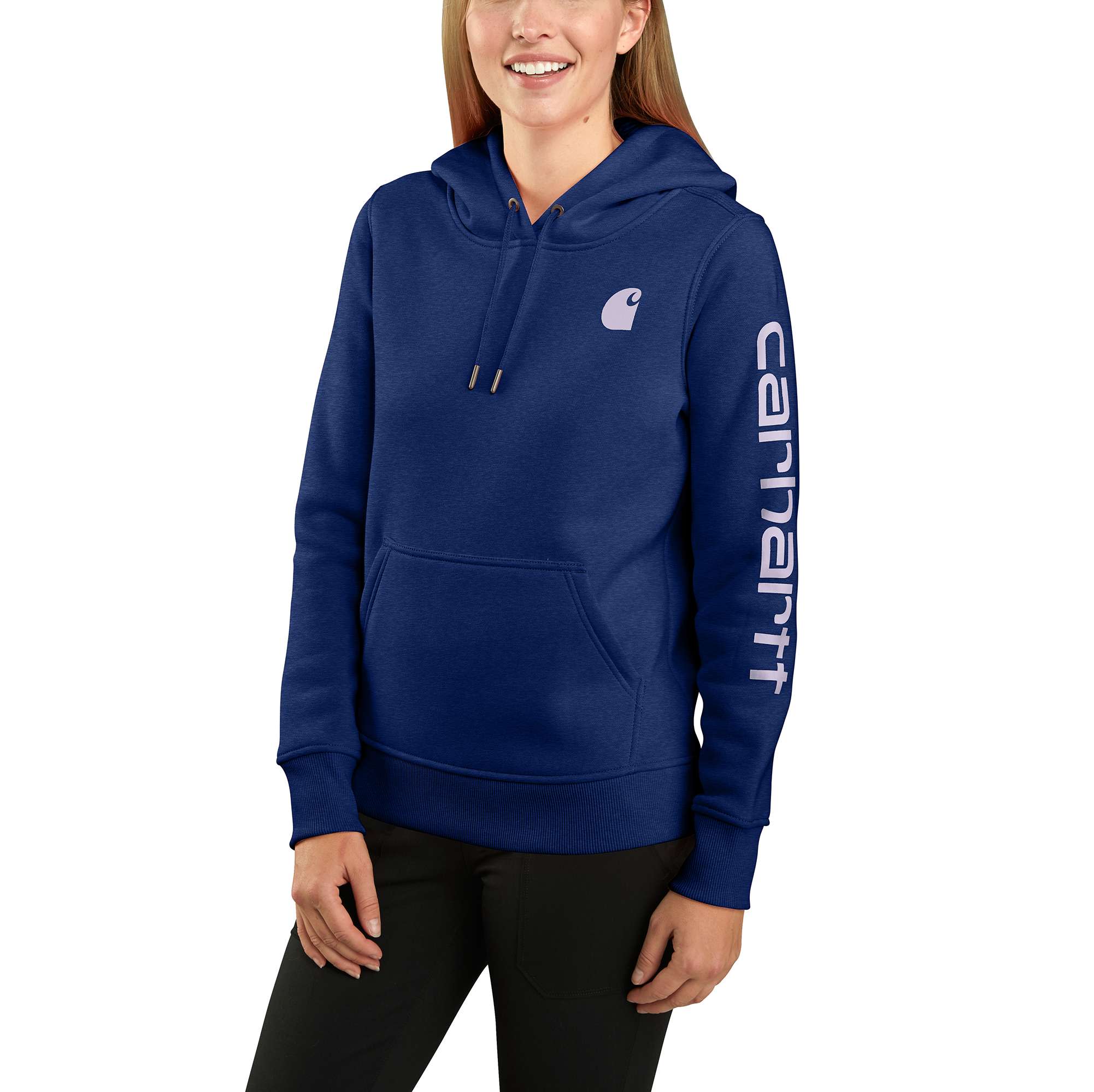 Women's Relaxed Fit Midweight Logo Sleeve Graphic Hoodie
