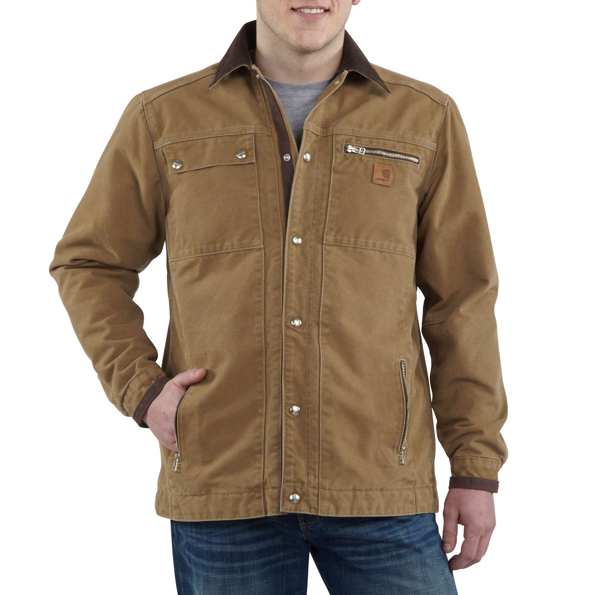 Carhartt sandstone quilt lined jacket best sale