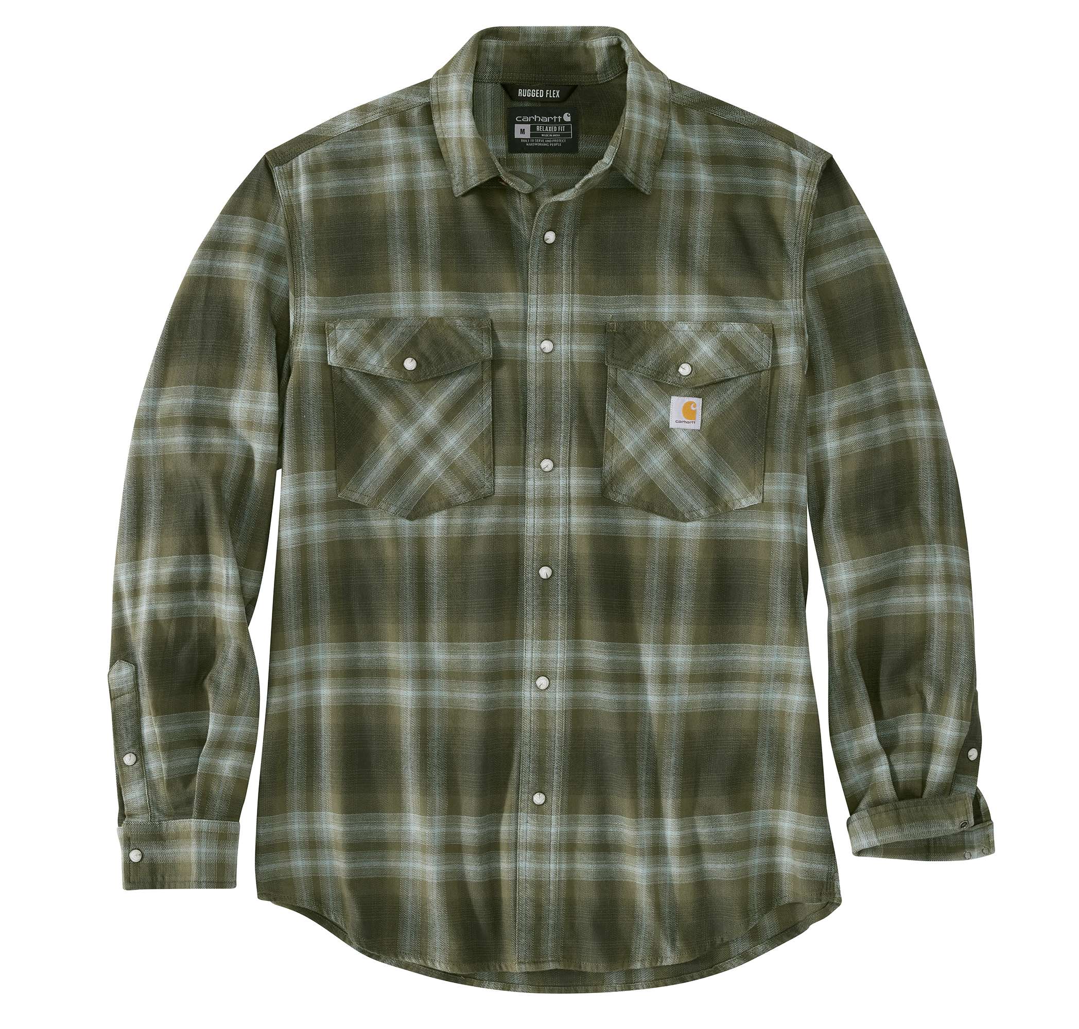 Rugged Flex® Relaxed Fit Midweight Flannel Long-Sleeve Snap-Front