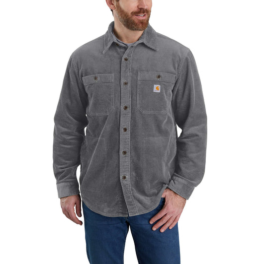 Loose Fit Heavyweight Corduroy Jersey-Lined Long-Sleeve Shirt