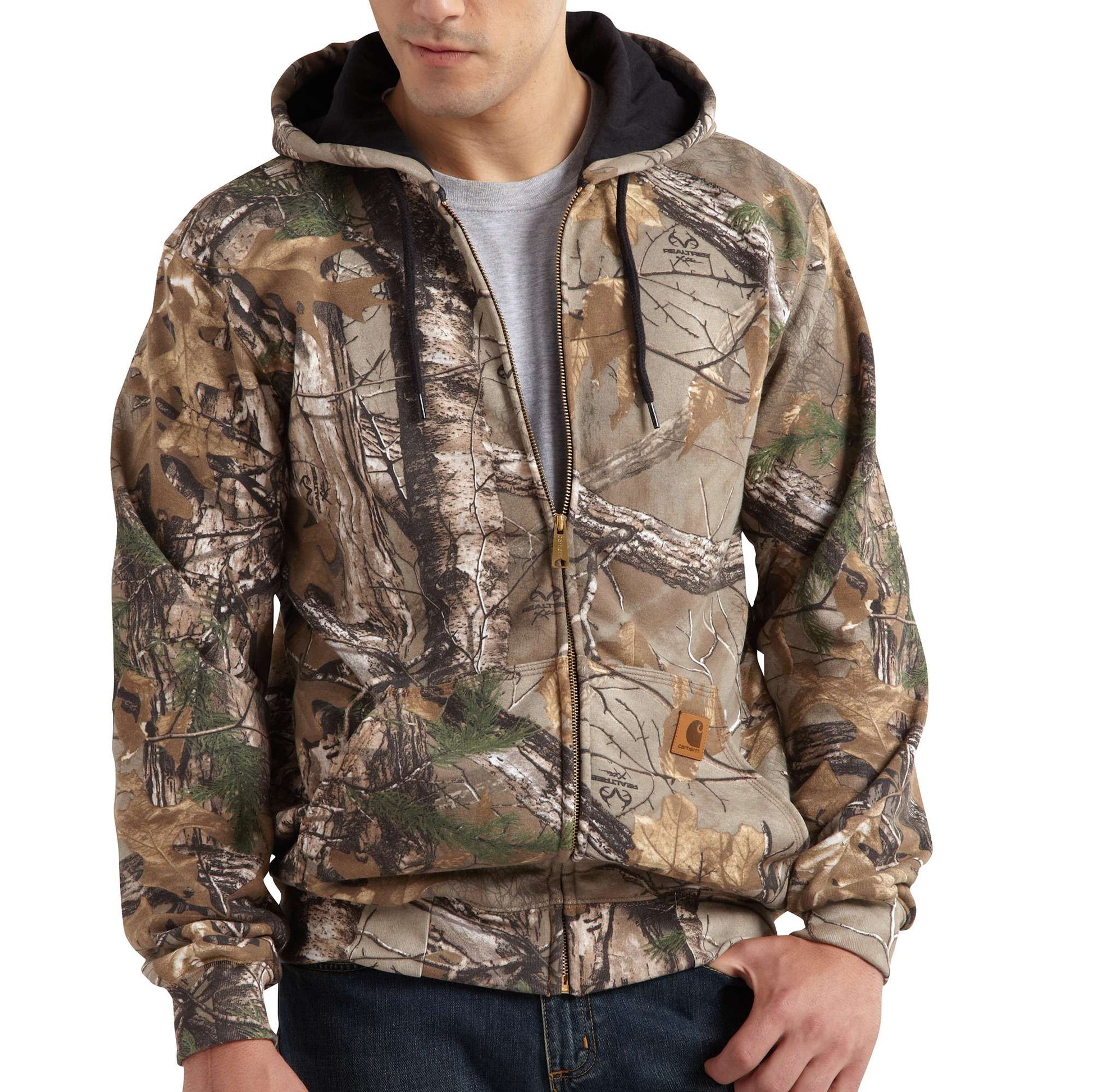 Midweight Realtree Xtra® Camo Hooded Zip-Front Sweatshirt