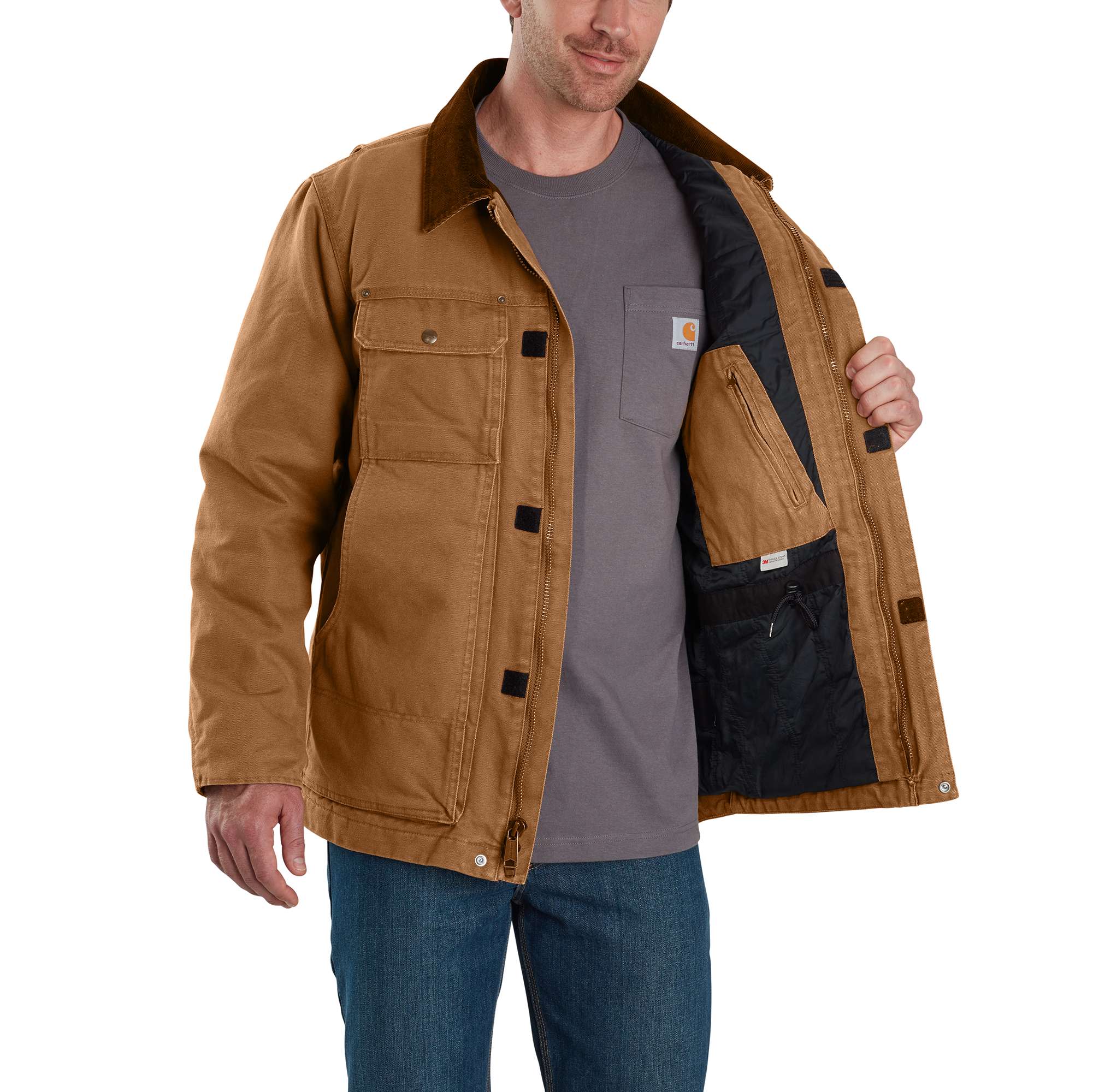 Full Swing Relaxed Fit Washed Duck Insulated Traditional Coat 3 Warmest Rating Carhartt Reworked