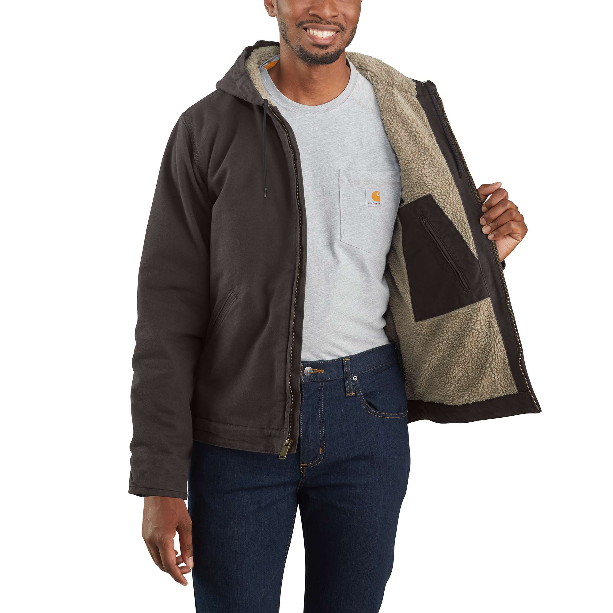 Carhartt fur lined jacket hotsell