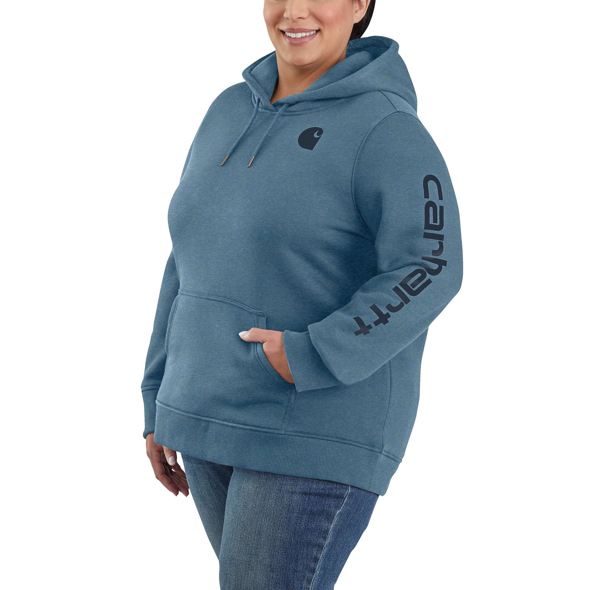 Carhartt Reworked Women's Iconic Clarksburg Logo Sweatshirt, Slightly Worn