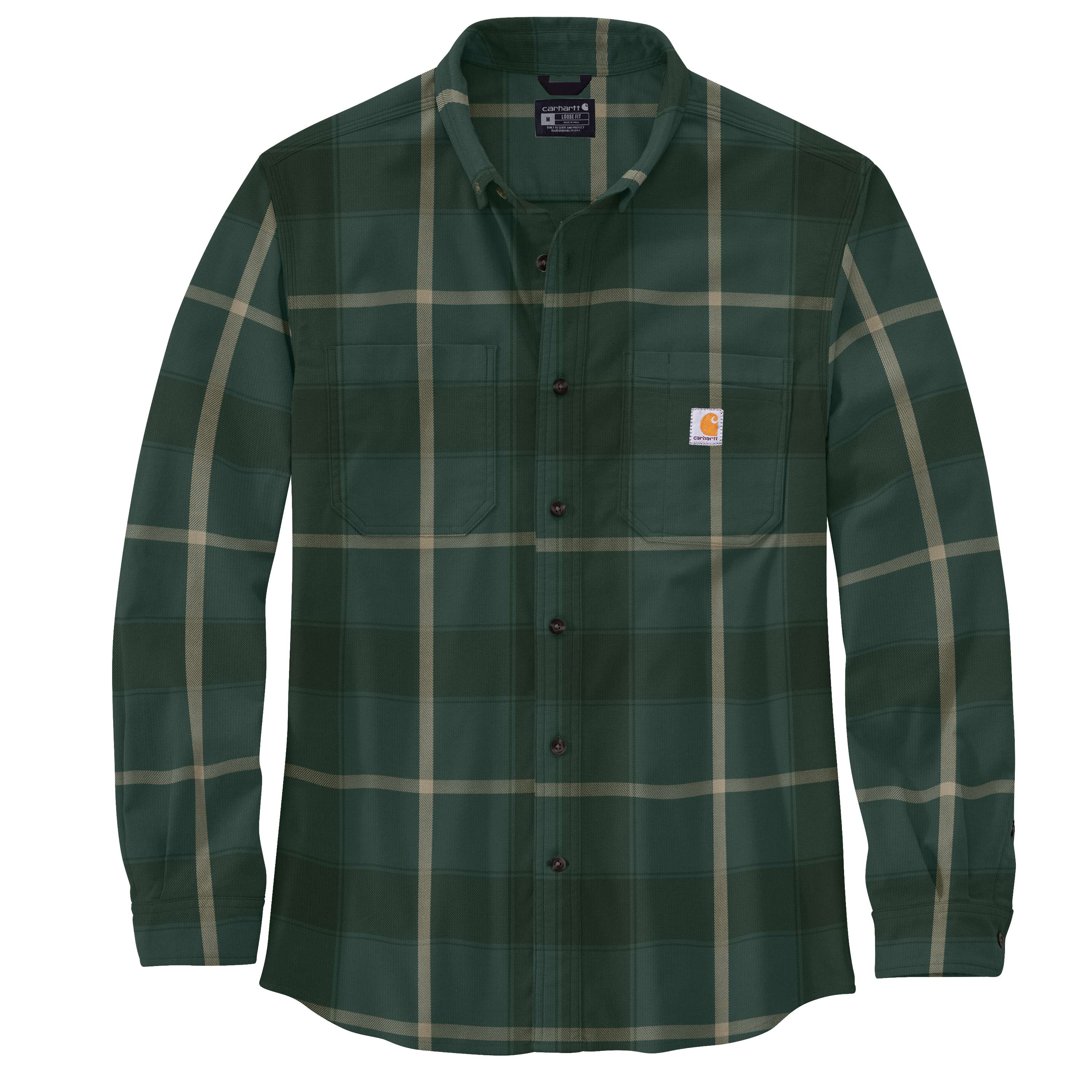 Rugged Flex™ Relaxed Fit Midweight Flannel Long-Sleeve Plaid Shirt