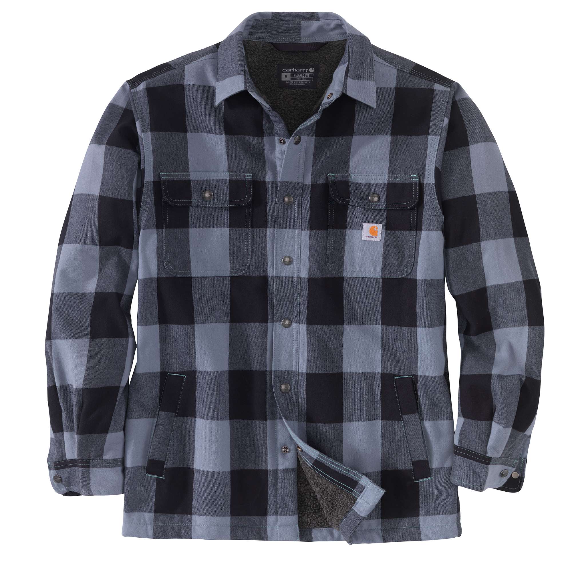 Relaxed Fit Heavyweight Flannel Sherpa-Lined Shirt Jac | Carhartt