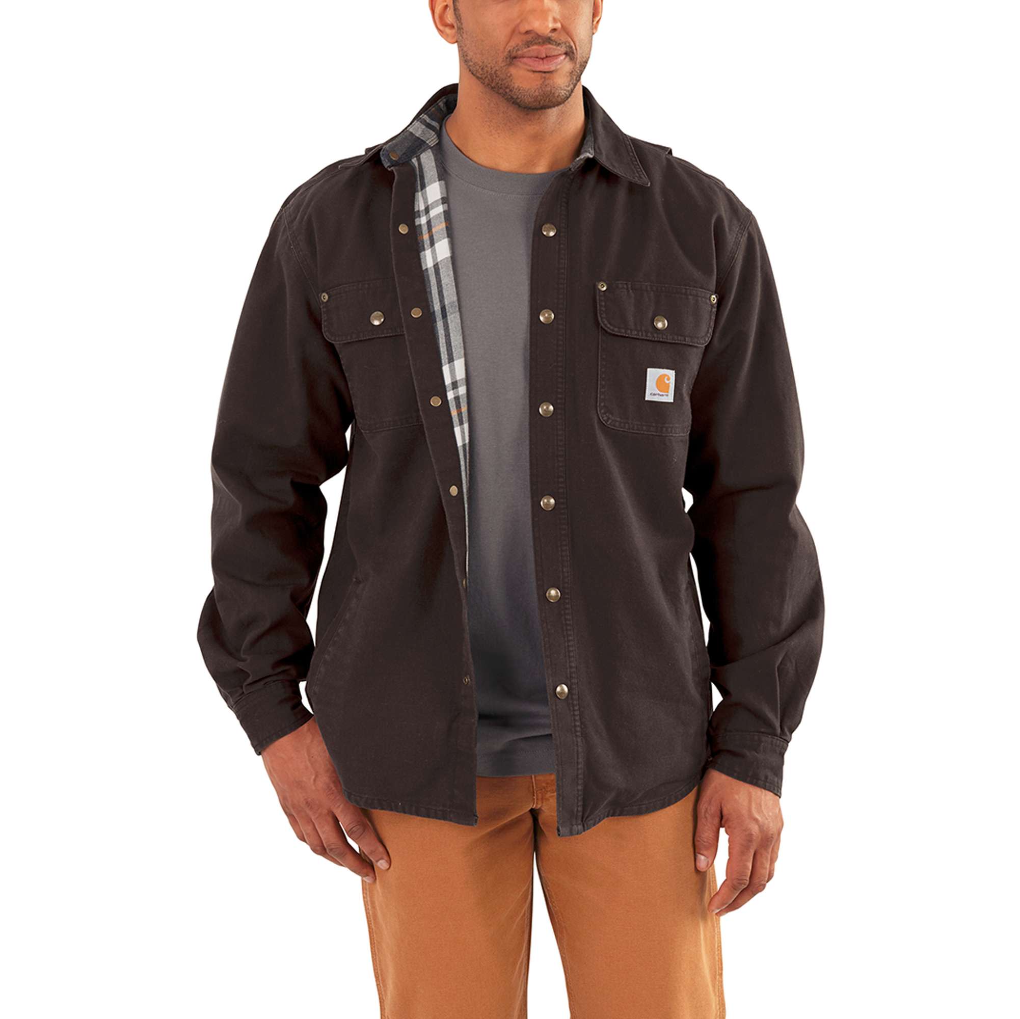 【ダブルフェイス、キャンバスシャツジャケット】carhartt肉厚アメカジL ダブルフェイス、キャンバスシャツジャケット】carhartt肉厚アメカジL