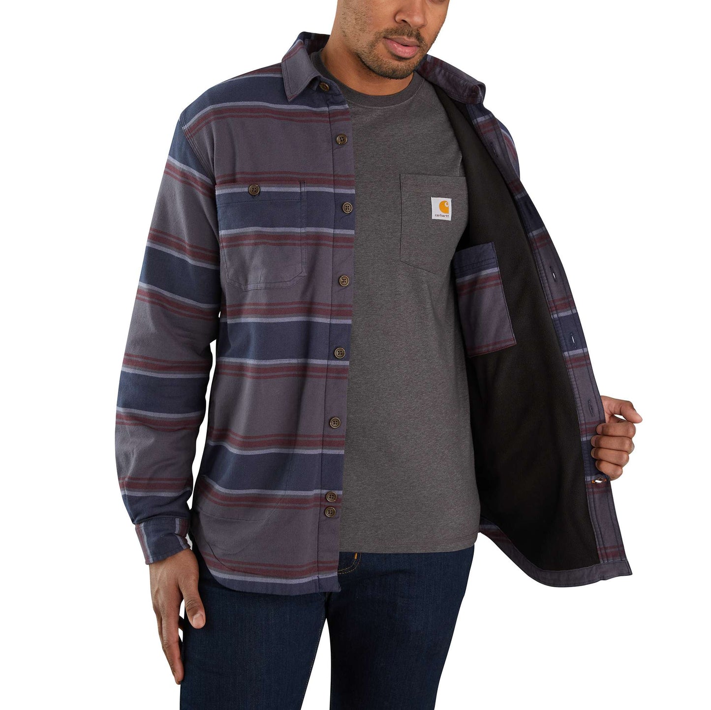 Rugged Flex® Relaxed Fit Midweight Flannel Fleece-Lined Shirt