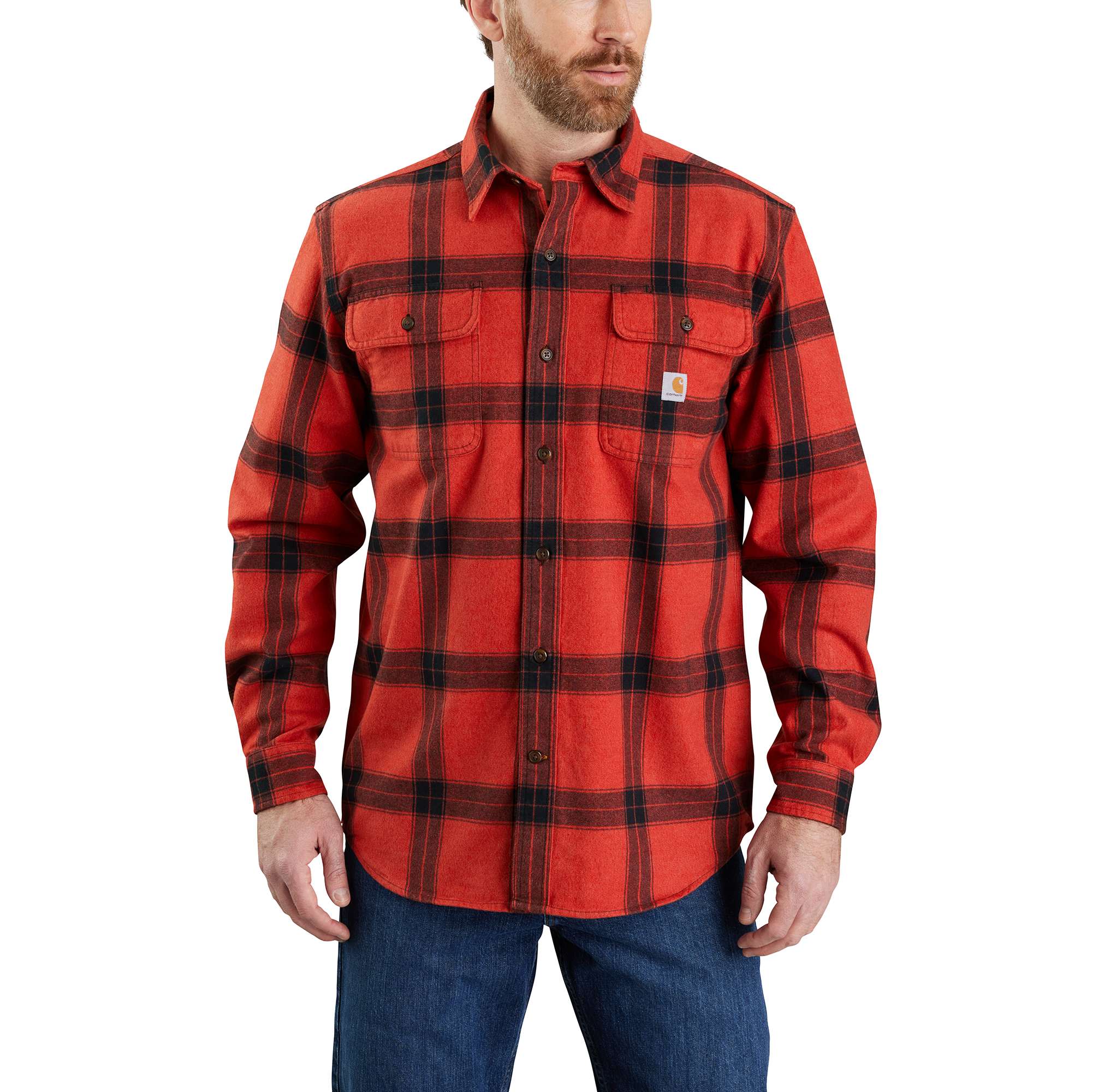 NEW CARHARTT MEN LOOSE FIT HEAVYWEIGHT FLANNEL LONG SLEEVE PLAID SHIRT hotsell SIZE 4XL