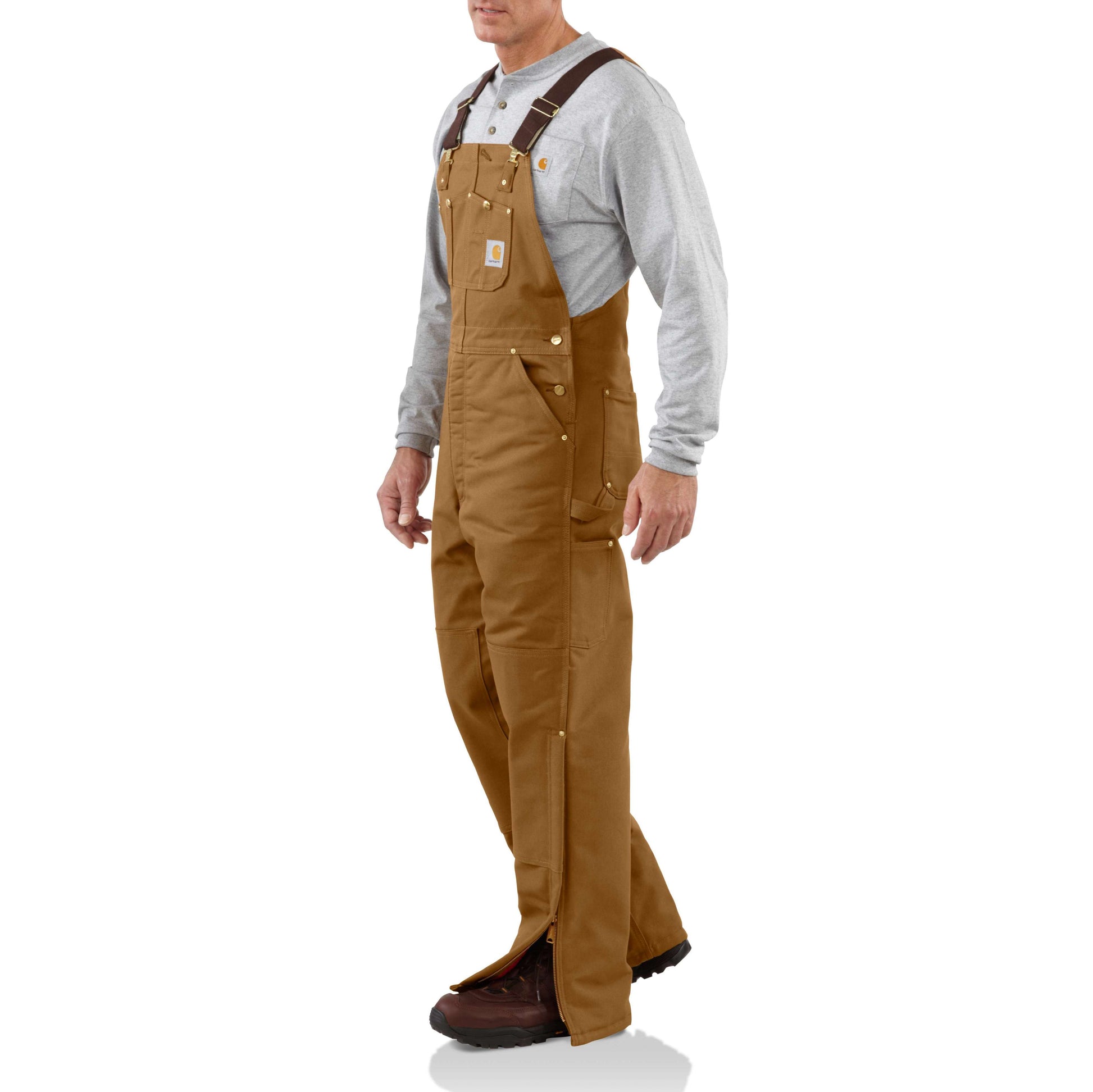 Carhartt Men's Big & Tall Quilt Lined Duck Bib Overalls,Brown,52 x 30