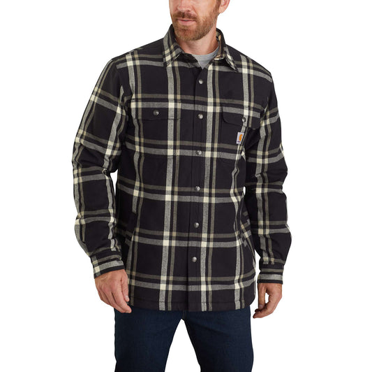 Carhartt® Relaxed Fit Flannel Sherpa-Lined Snap-Front Plaid Shirt Jac