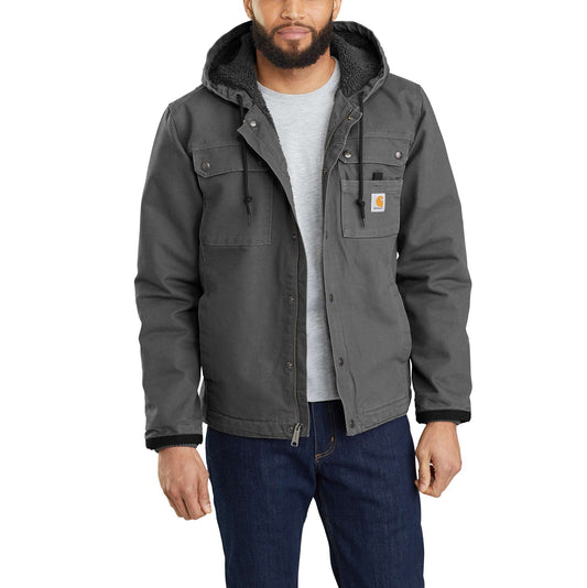 Men's Sherpa-Lined Utility Jacket - Relaxed Fit - Washed Duck