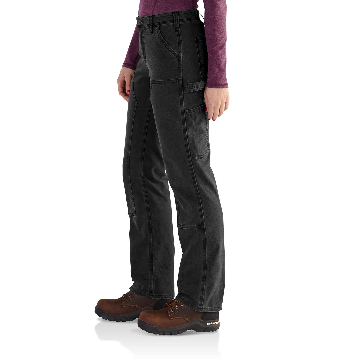 Carhartt 100681 - Women's Kane Double Front Sandstone Duck Relaxed Fit Pant  - Black
