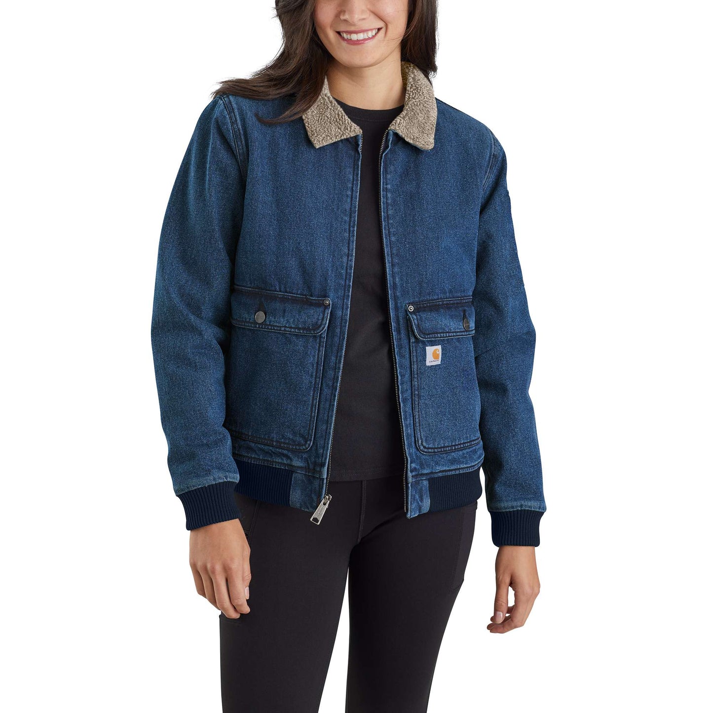 Relaxed Fit Denim Sherpa-Lined Jacket