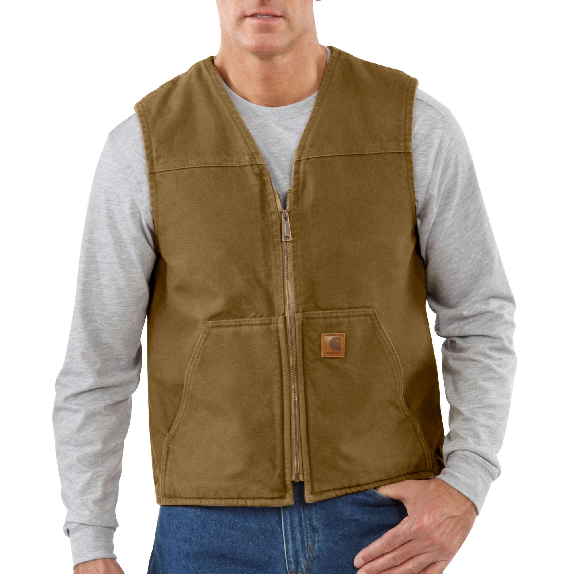 Sandstone Rugged Vest / Sherpa Lined | Carhartt Reworked