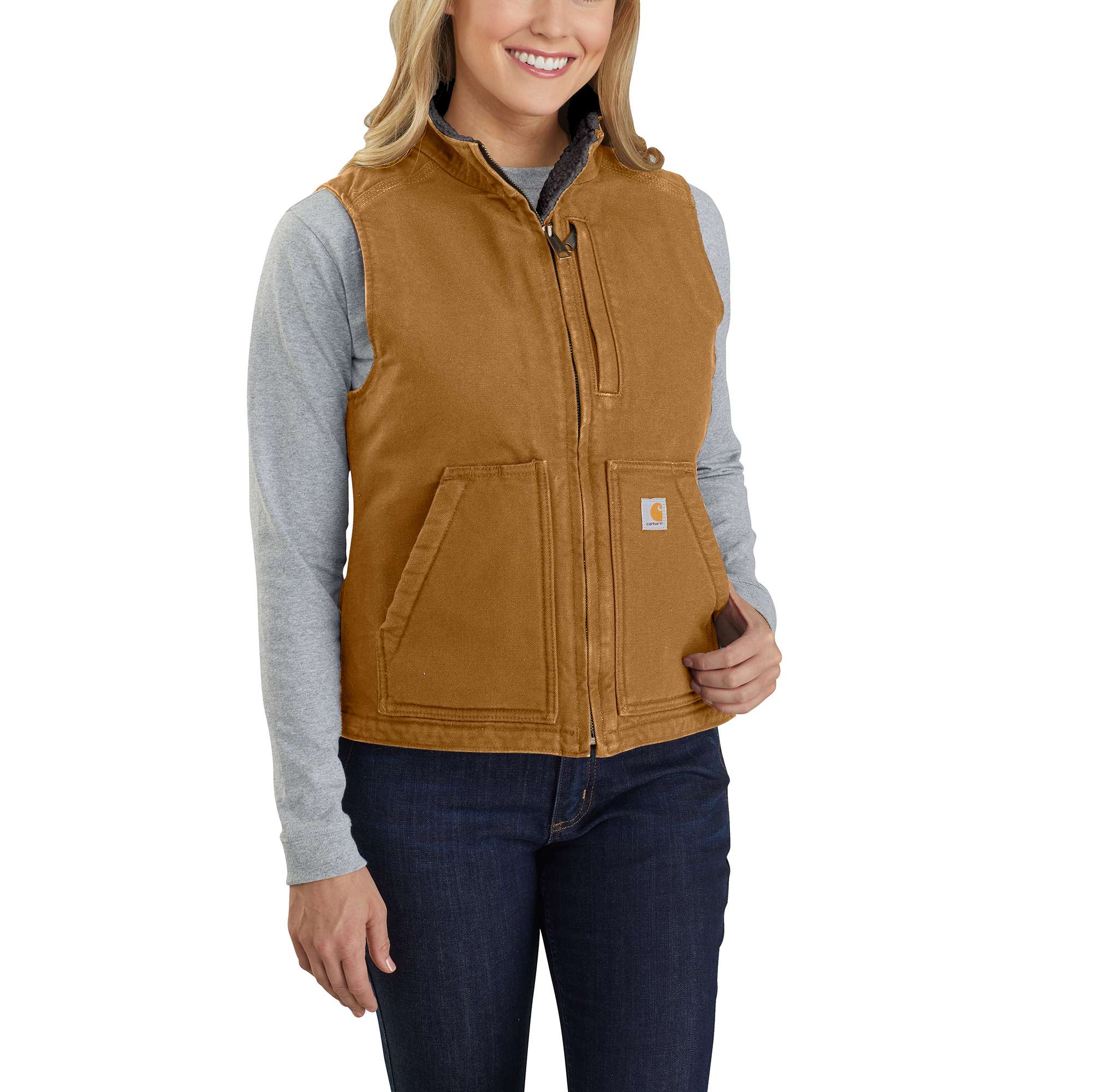 Carhartt hooded vest store womens