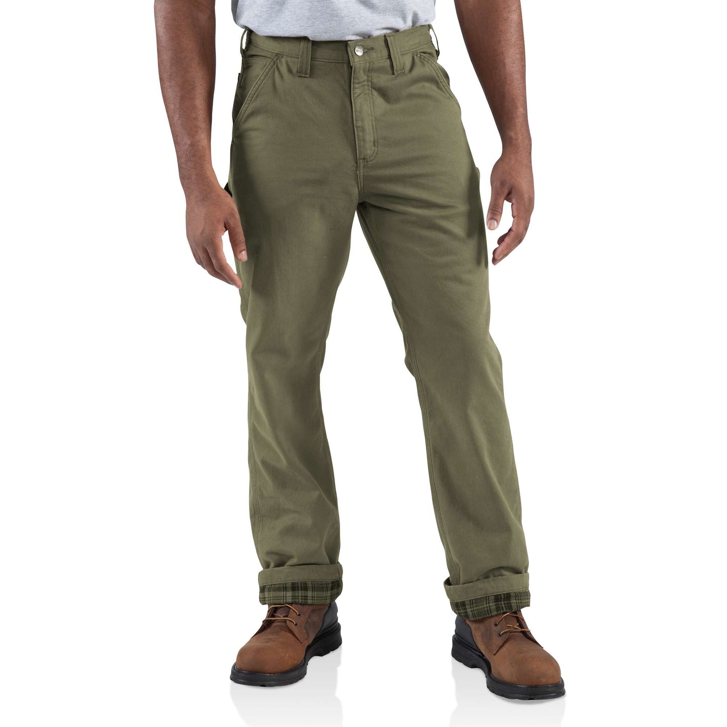 Carhartt Men's Flannel Lined Washed Twill Dungaree Pants