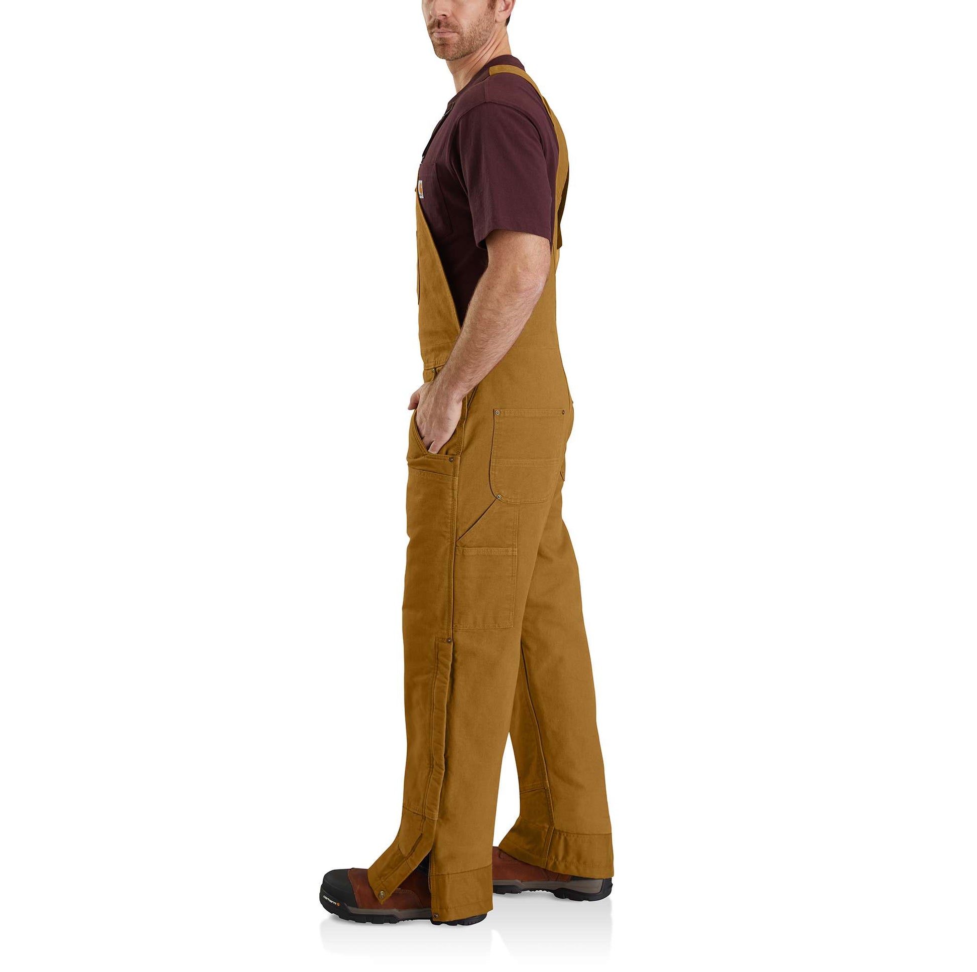 Carhartt Men's Duck Zip-To-Hip Bib Overall - Quilt Lined 
