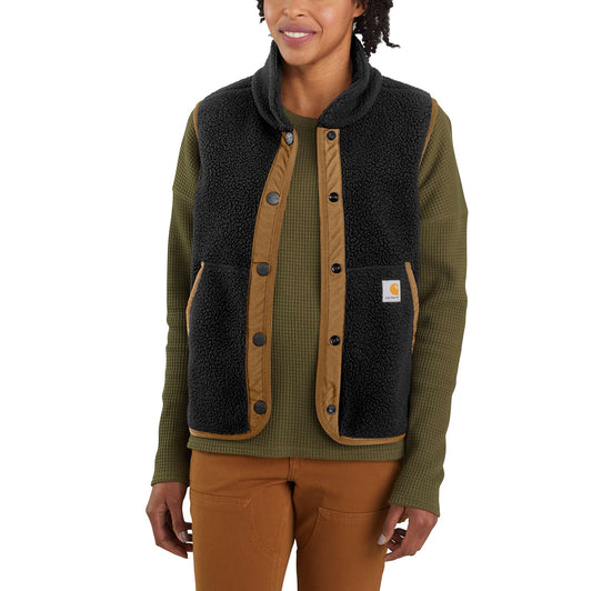 Relaxed Fit Fleece Snap-Front Vest