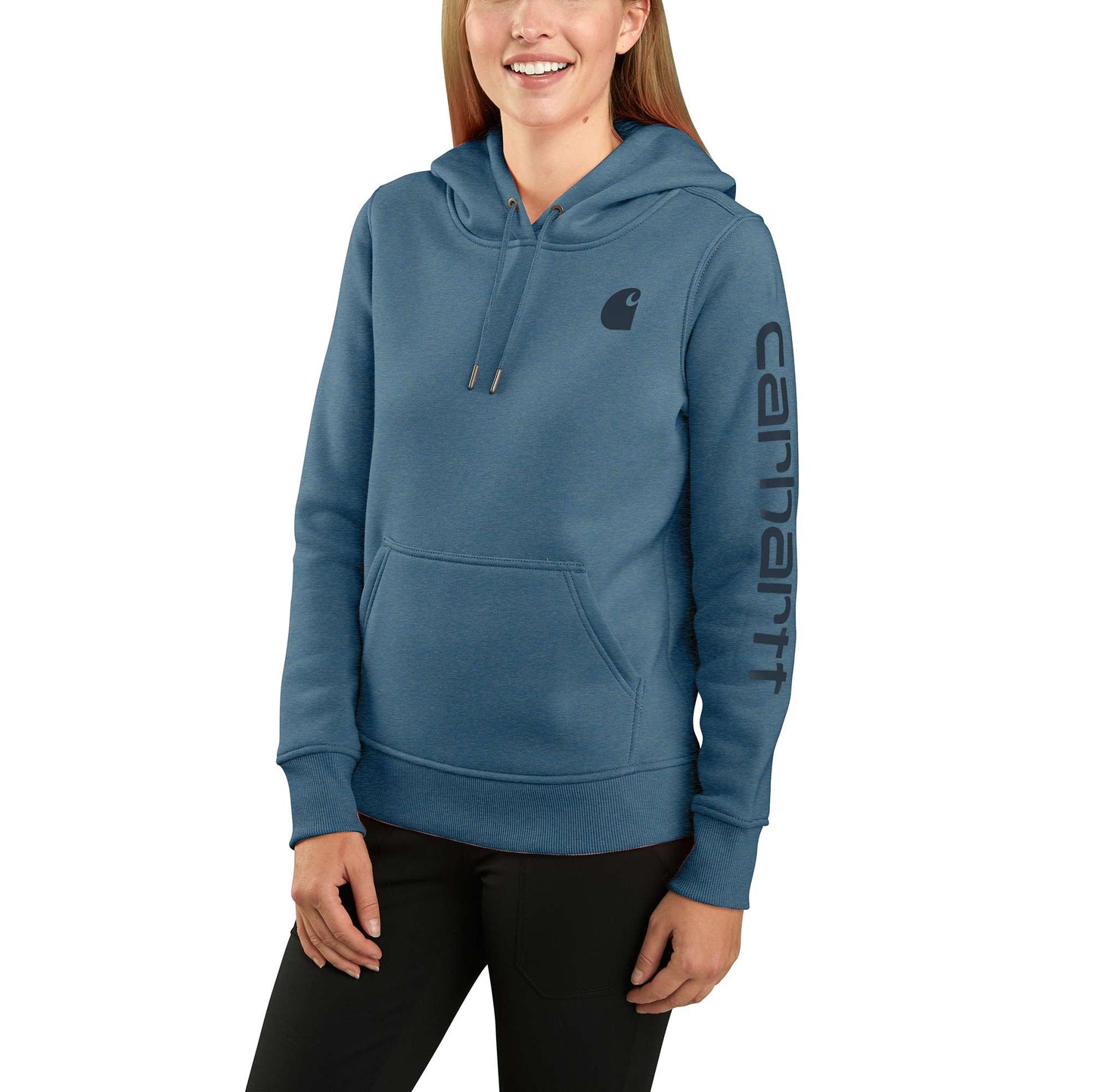 Women's Relaxed Fit Midweight Logo Sleeve Graphic Hoodie