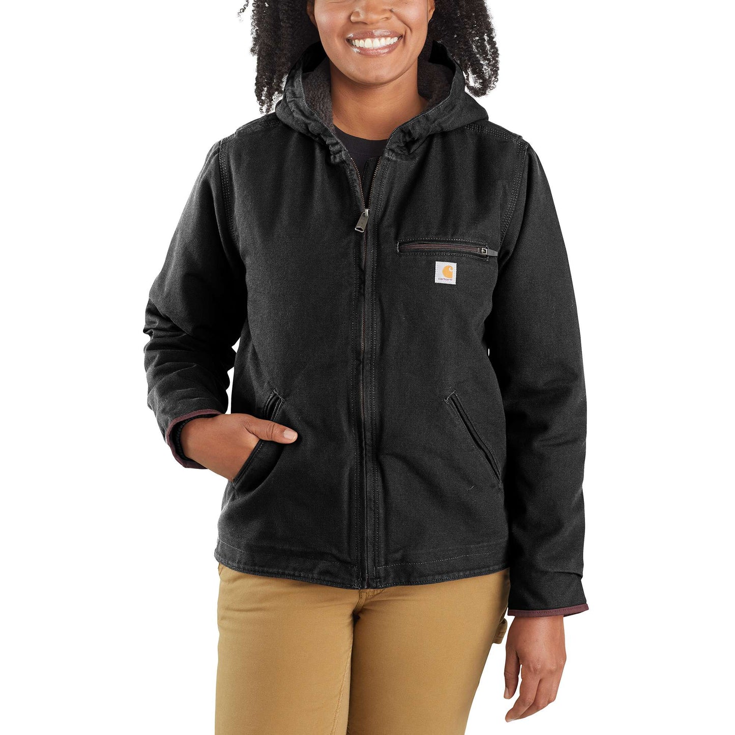 Utility Sherpa Jacket, Women's Black Sherpa Jacket