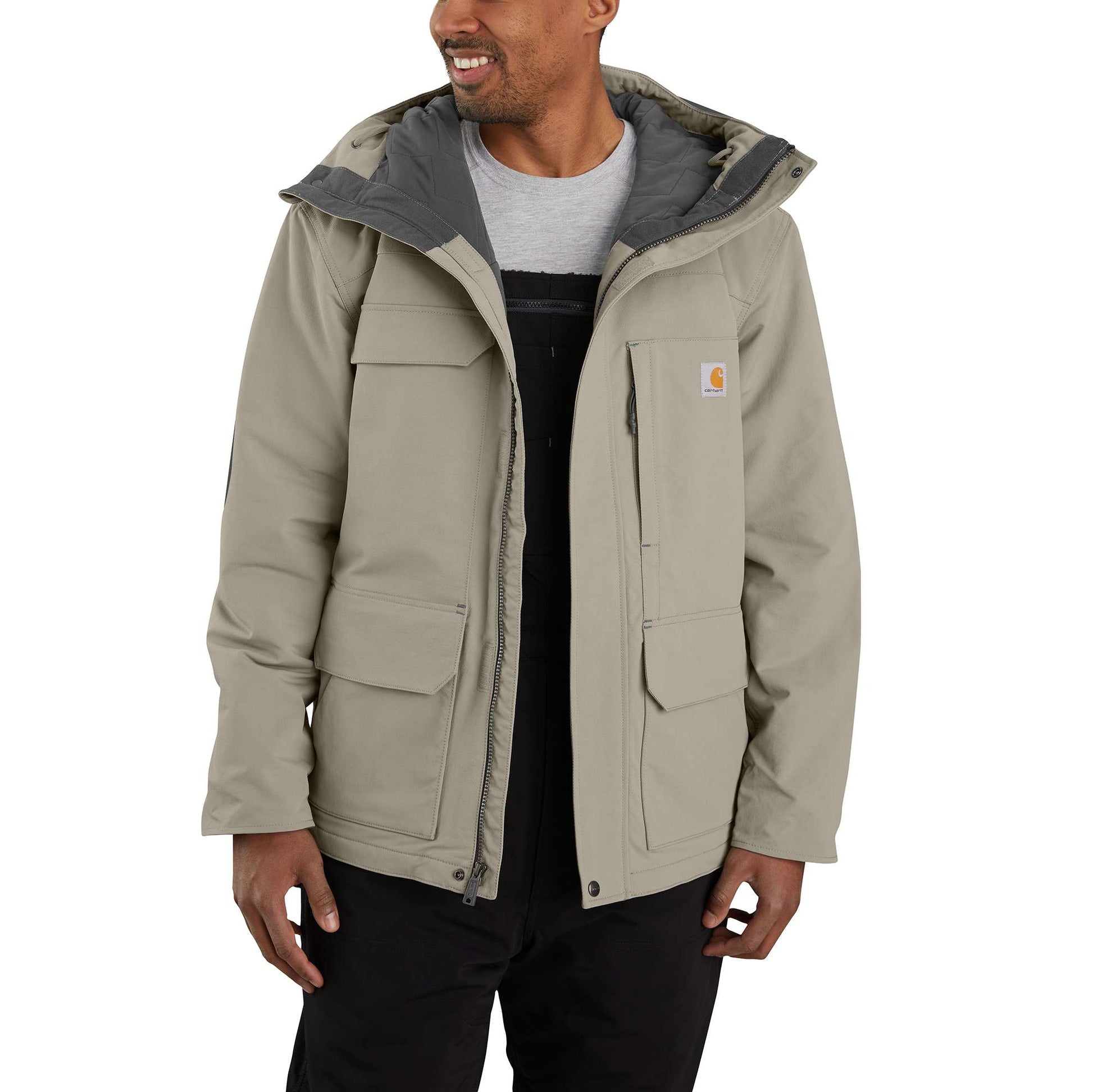 Carhartt Men's Super Dux Relaxed Fit Insulated Traditional Coat (L Greige)