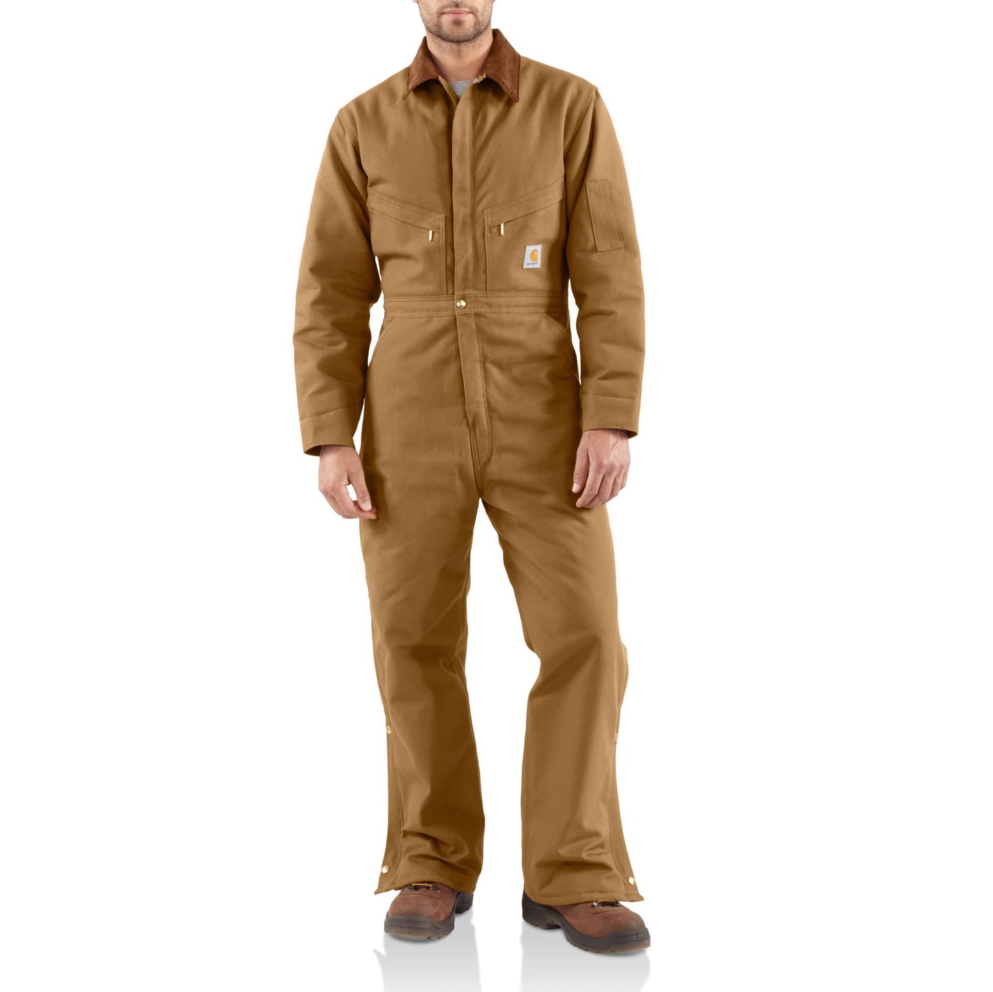 Carhartt Men's Brown Flame-Resistant Duck Quilt-Lined Coverall