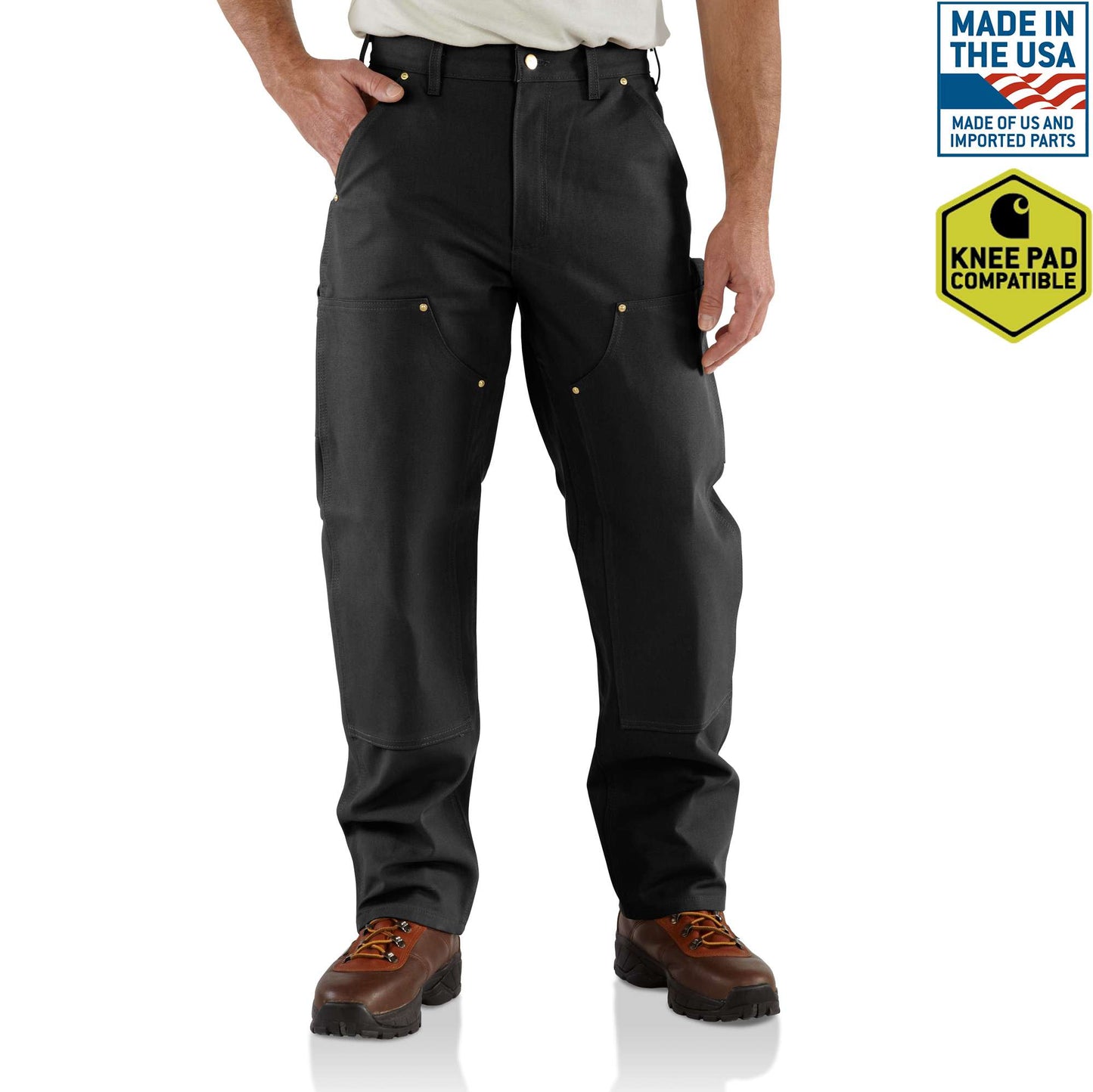 Carhartt mens Firm Duck Double- Front Dungaree B01 calças utilitárias de  trabalho, Carhartt Brown, 42W x 34L eua