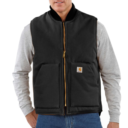 Men's Rib Collar Insulated Vest - Relaxed Fit - Firm Duck