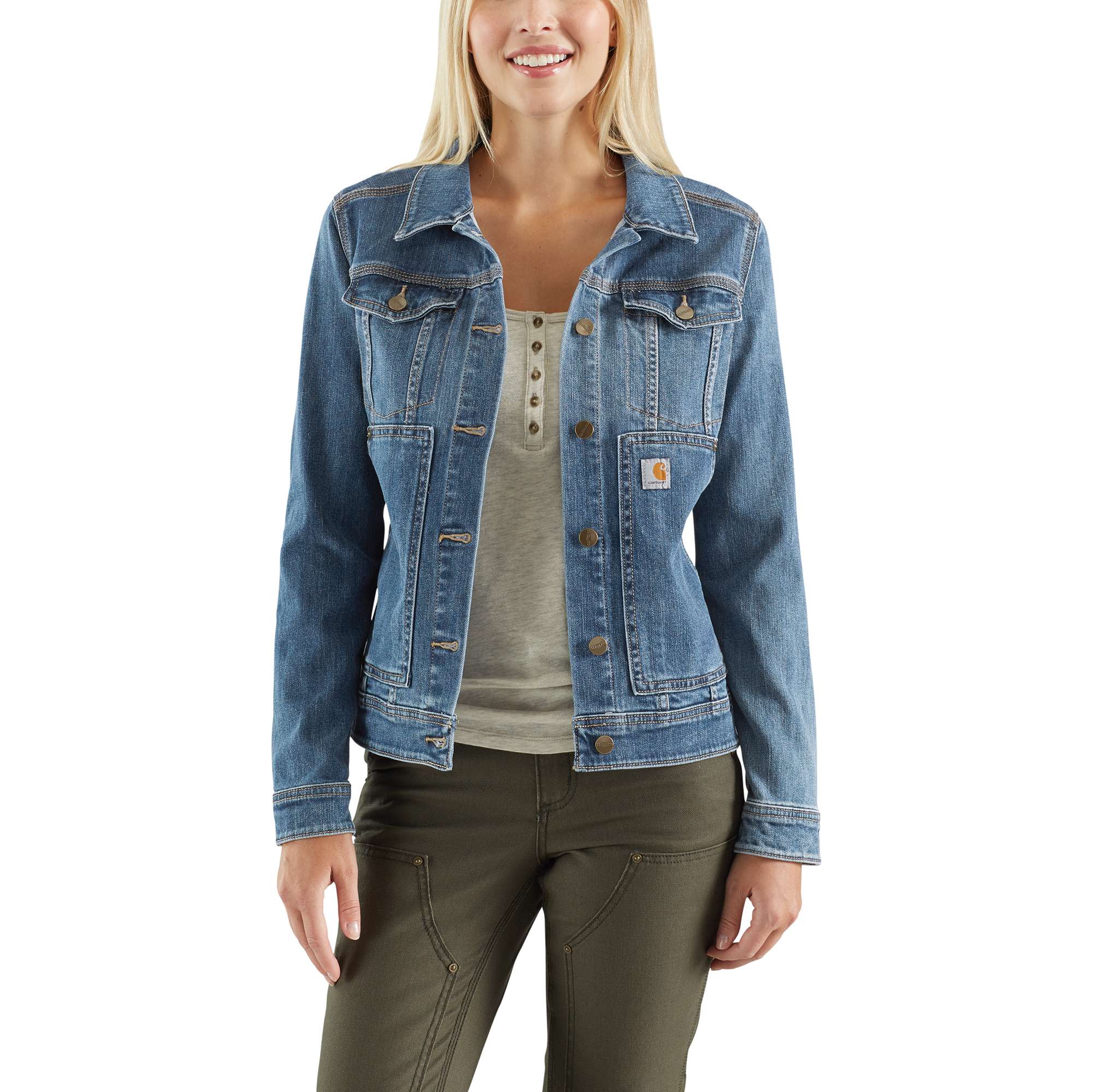 Womens Denim Jacket Pearls Beading Jeans Coat Long Sleeve Ripped Jackets M  at Amazon Women's Coats Shop