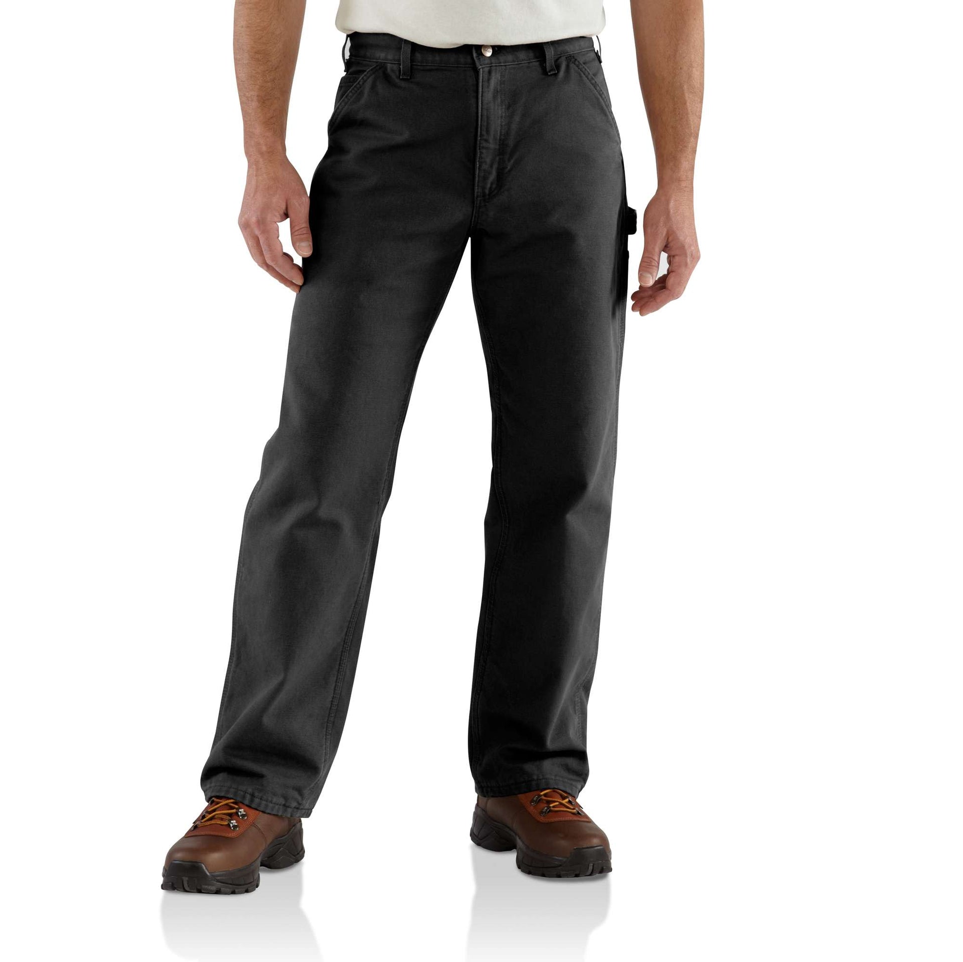 Carhartt Pants: Men's 105471 Blk Black Loose Fit Washed Duck Insulated Pant