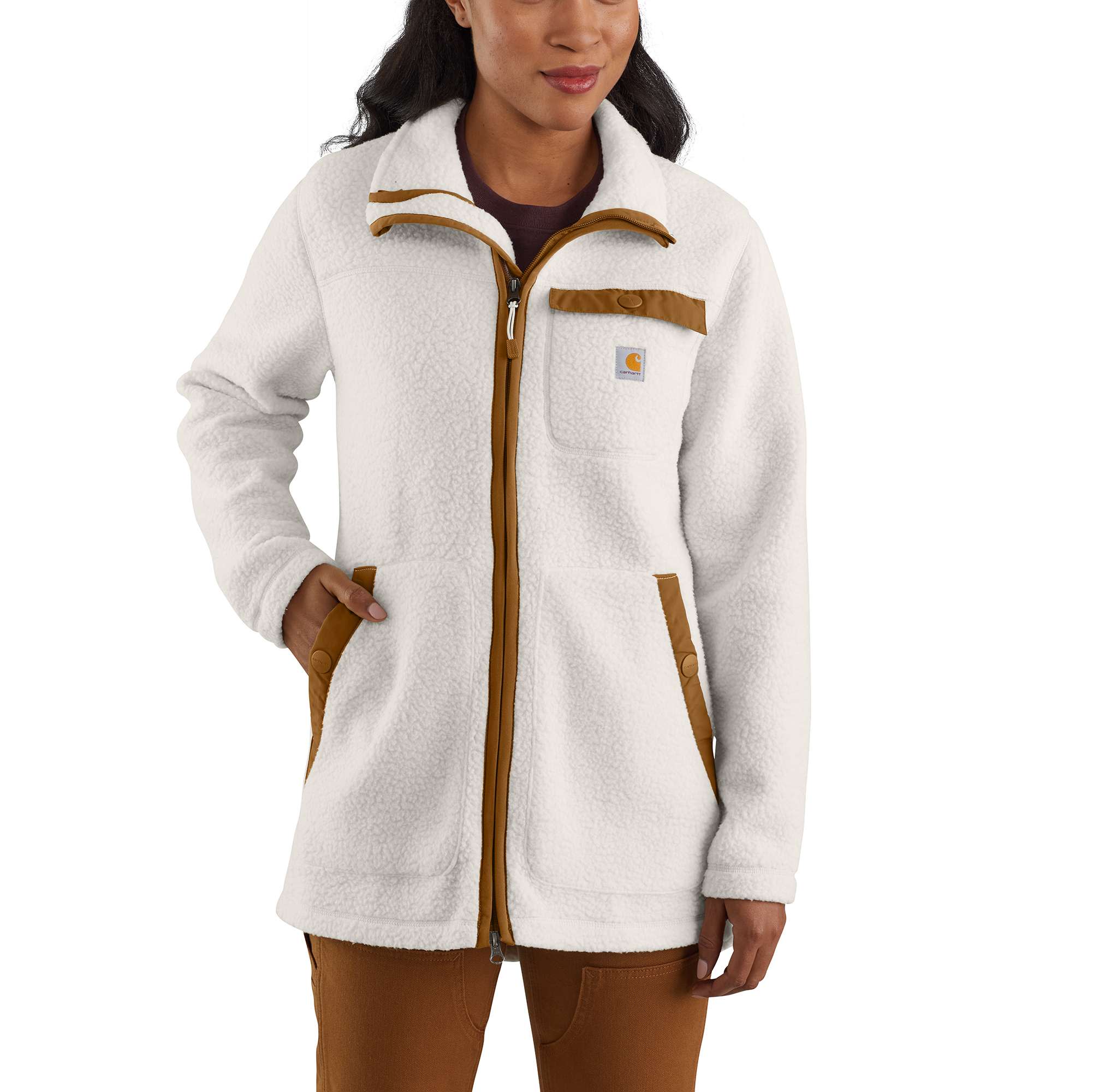 White on sale fleece coat