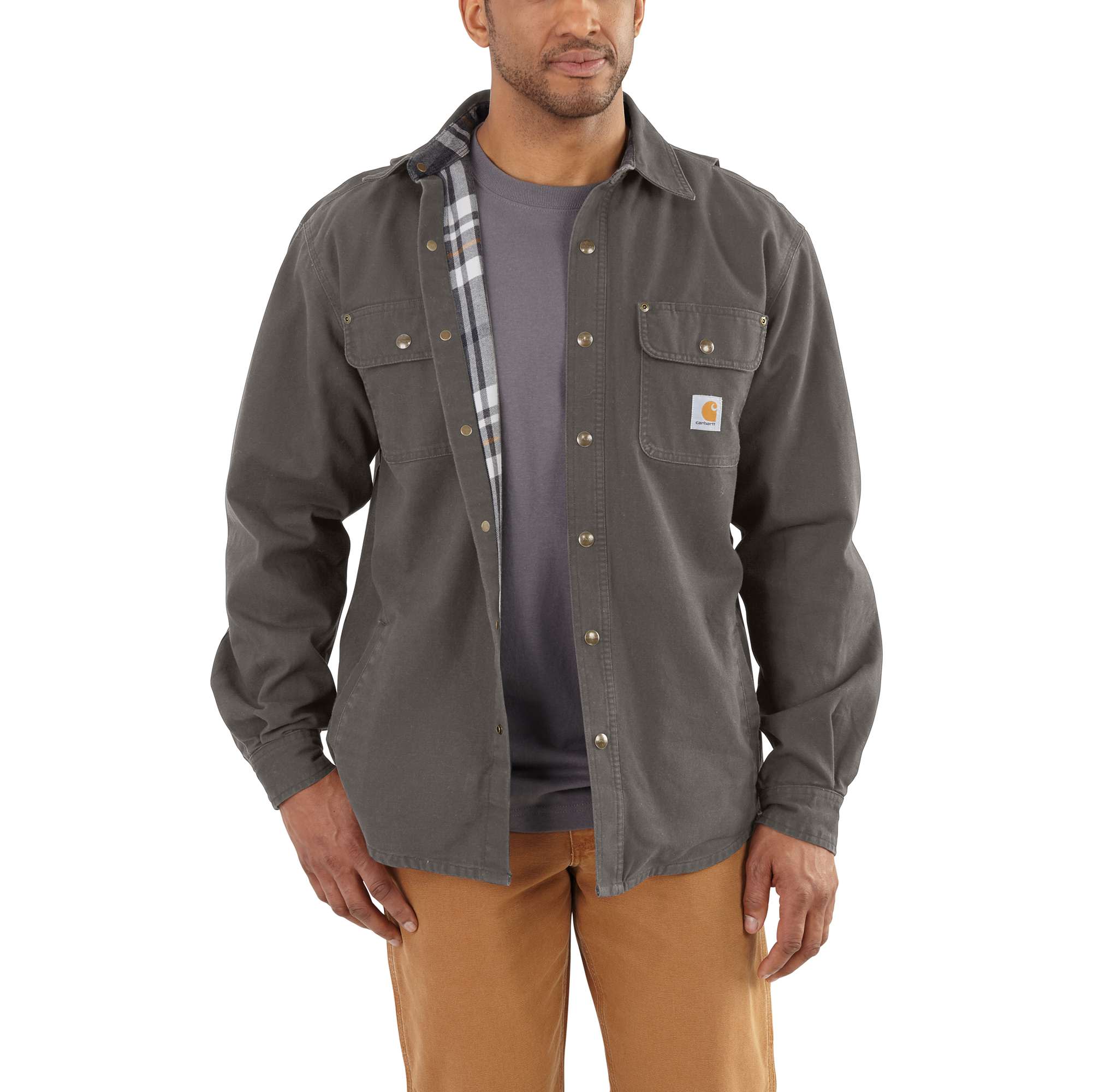 Carhartt weathered 2025 canvas shirt jac