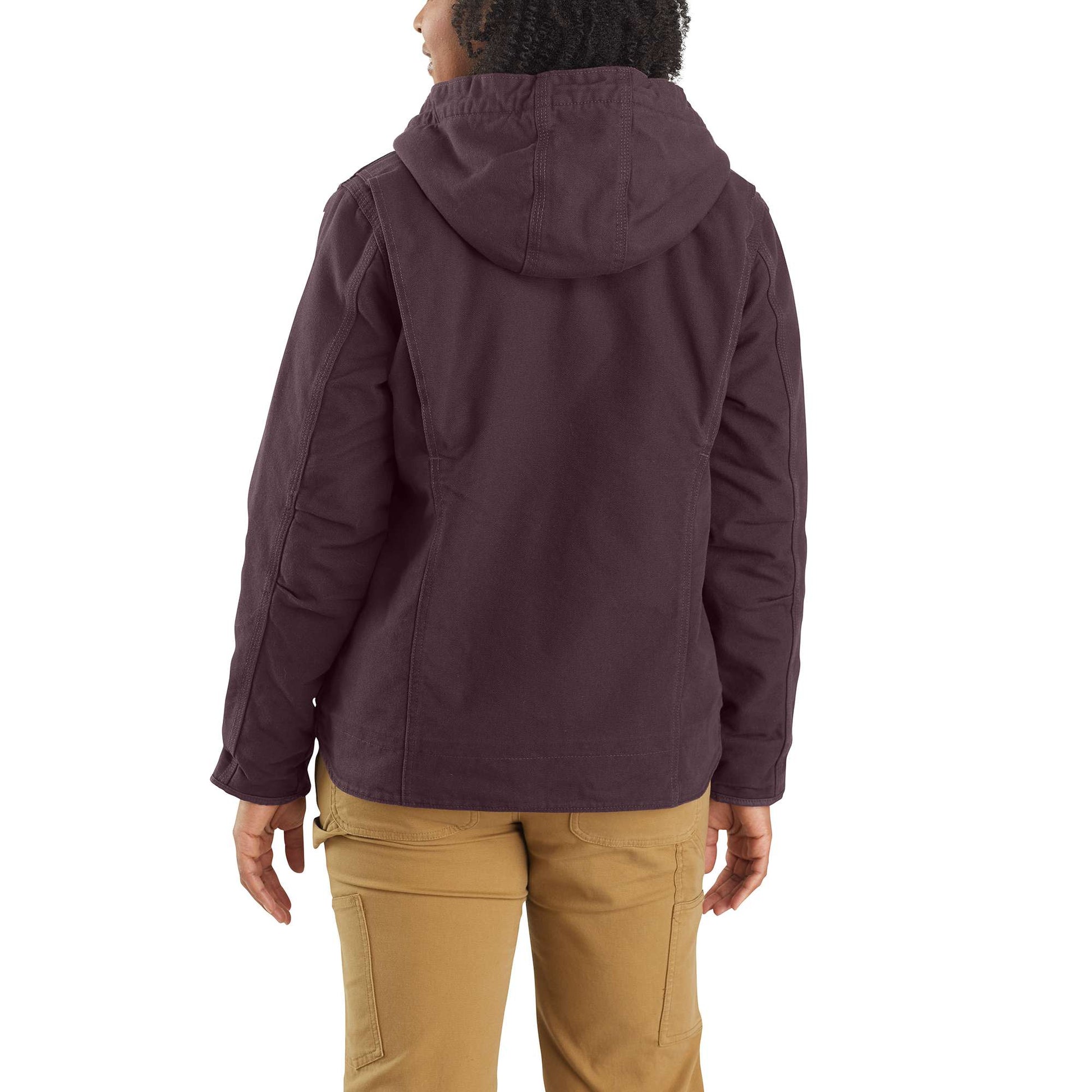 Women's Loose Fit Washed Duck Sherpa Lined Jacket - 3 Warmest