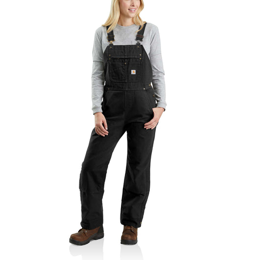 Relaxed Fit Washed Duck Insulated Bib Overall